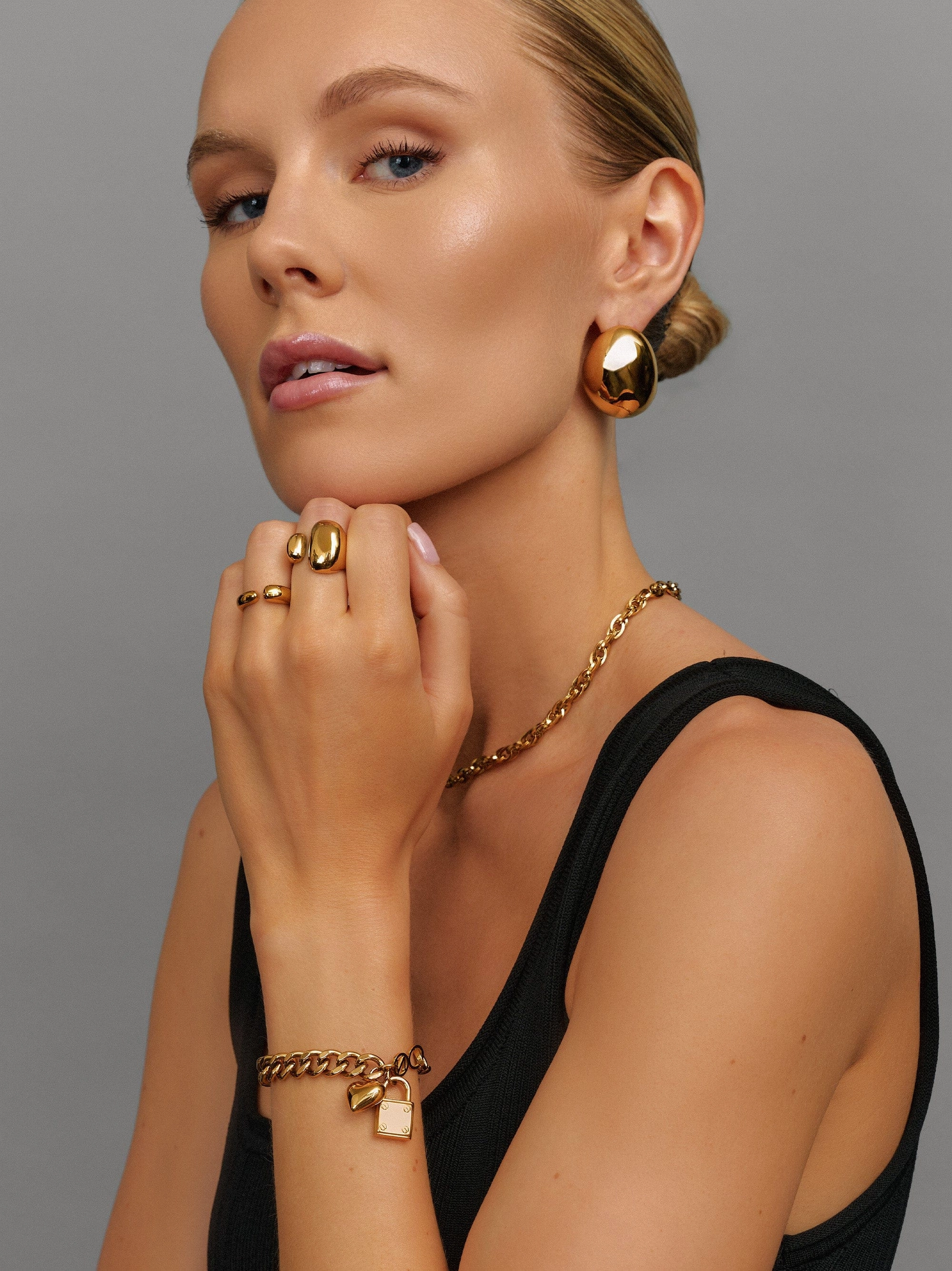 Gold Cuban Charm Bracelet