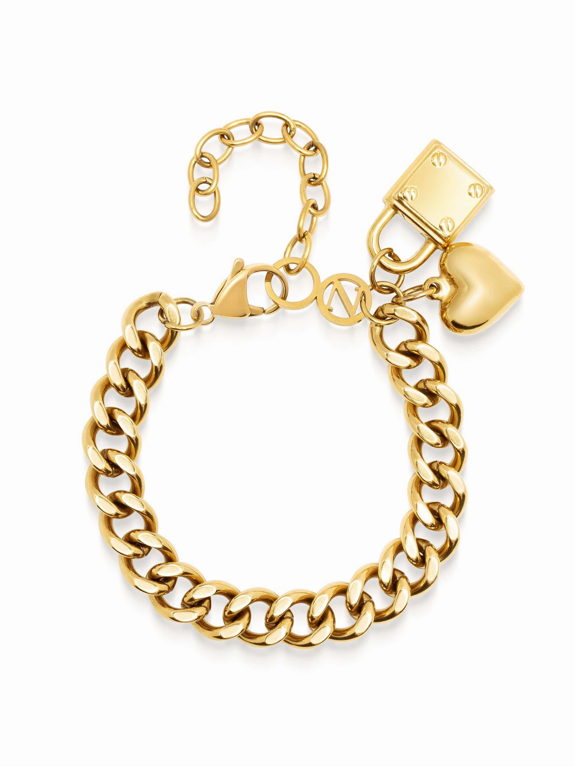 Gold Cuban Charm Bracelet