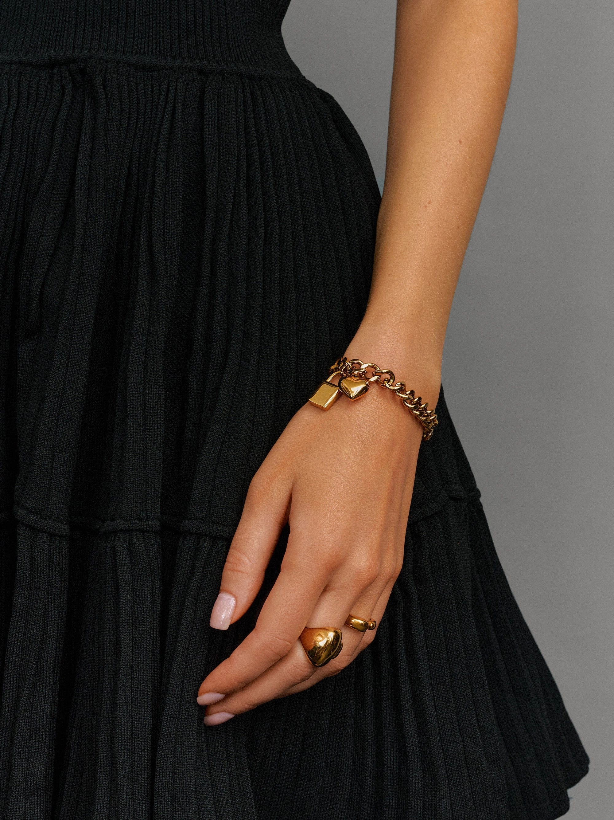 Gold Cuban Charm Bracelet