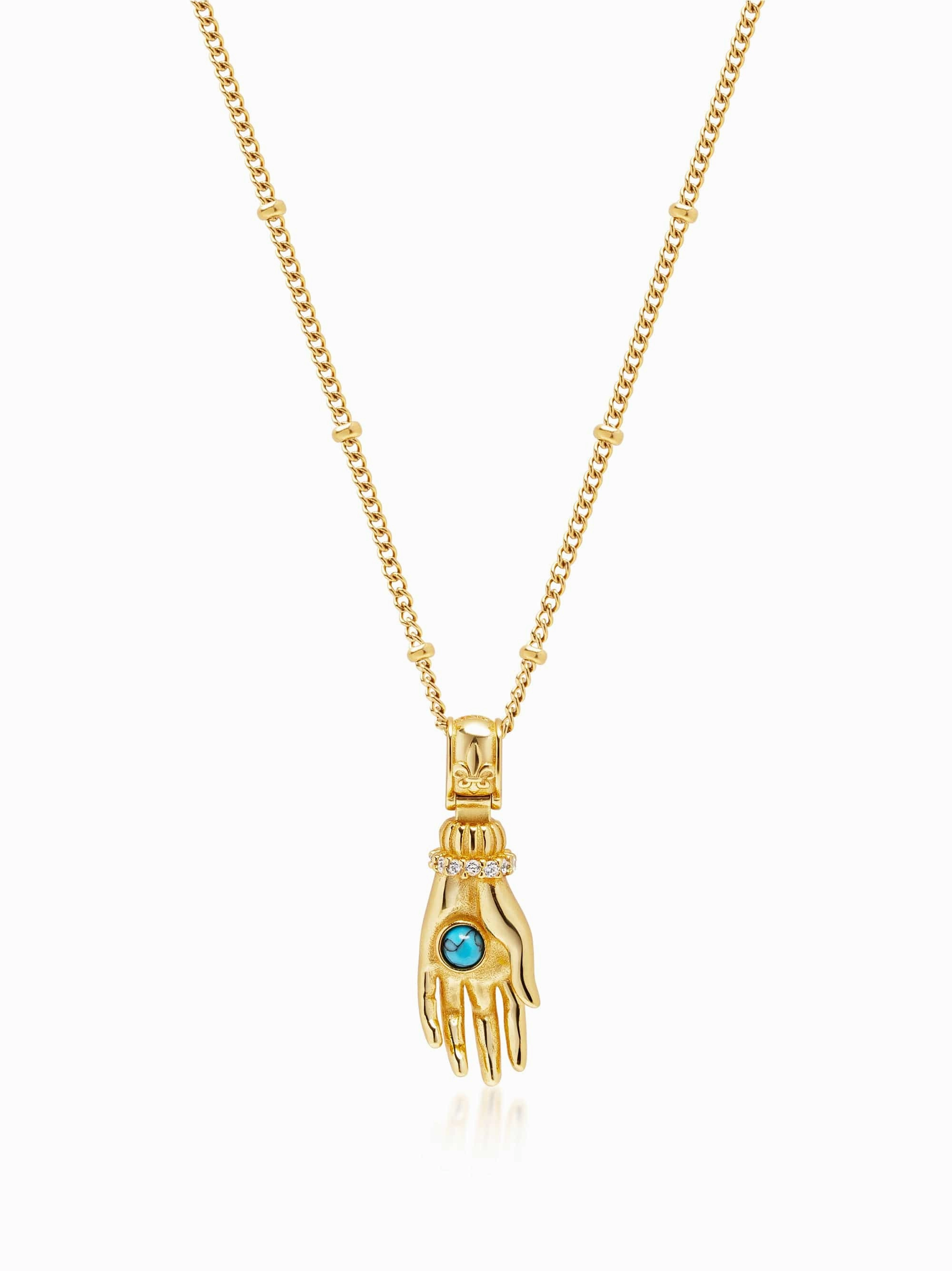 Gold Guardian Hand Pendant Necklace