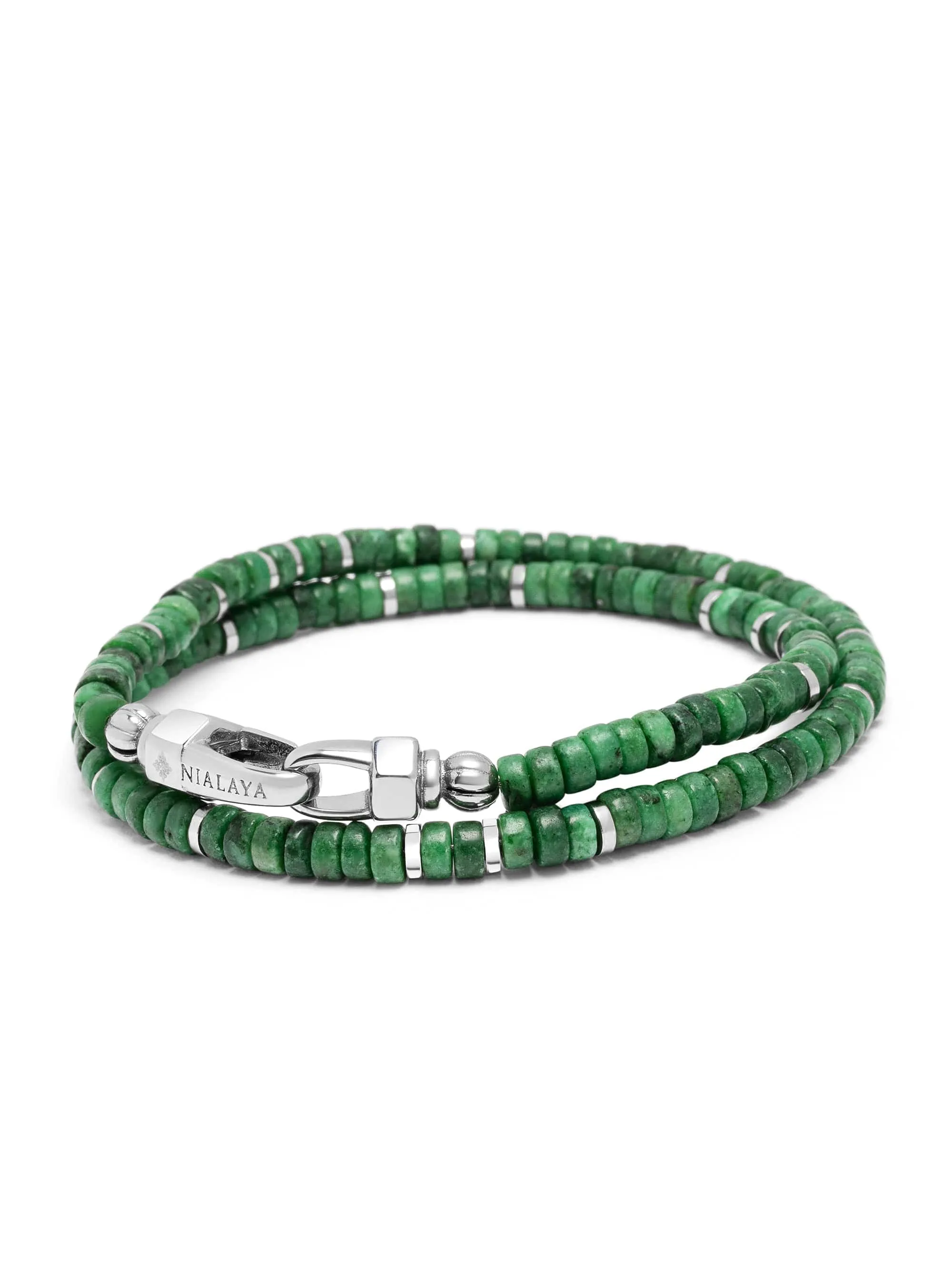 Green Malachite Heishi Wrap Bracelet