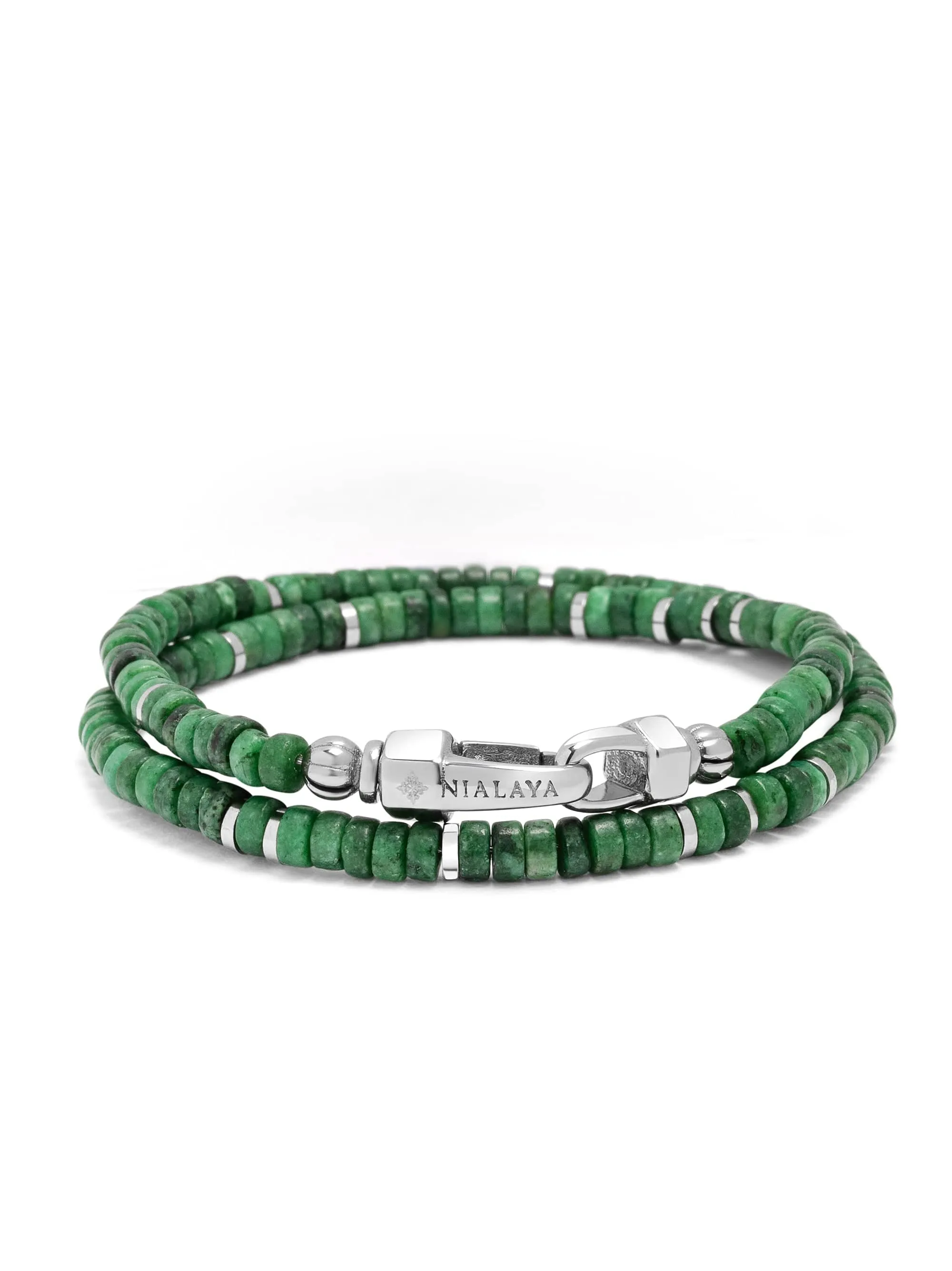 Green Malachite Heishi Wrap Bracelet