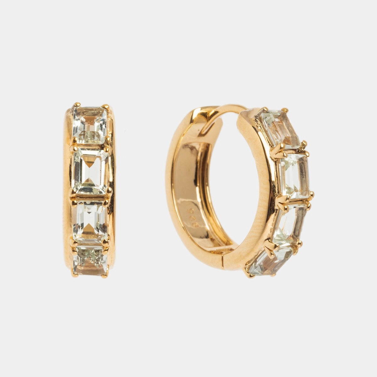 Green Amethyst Era Huggie Hoops