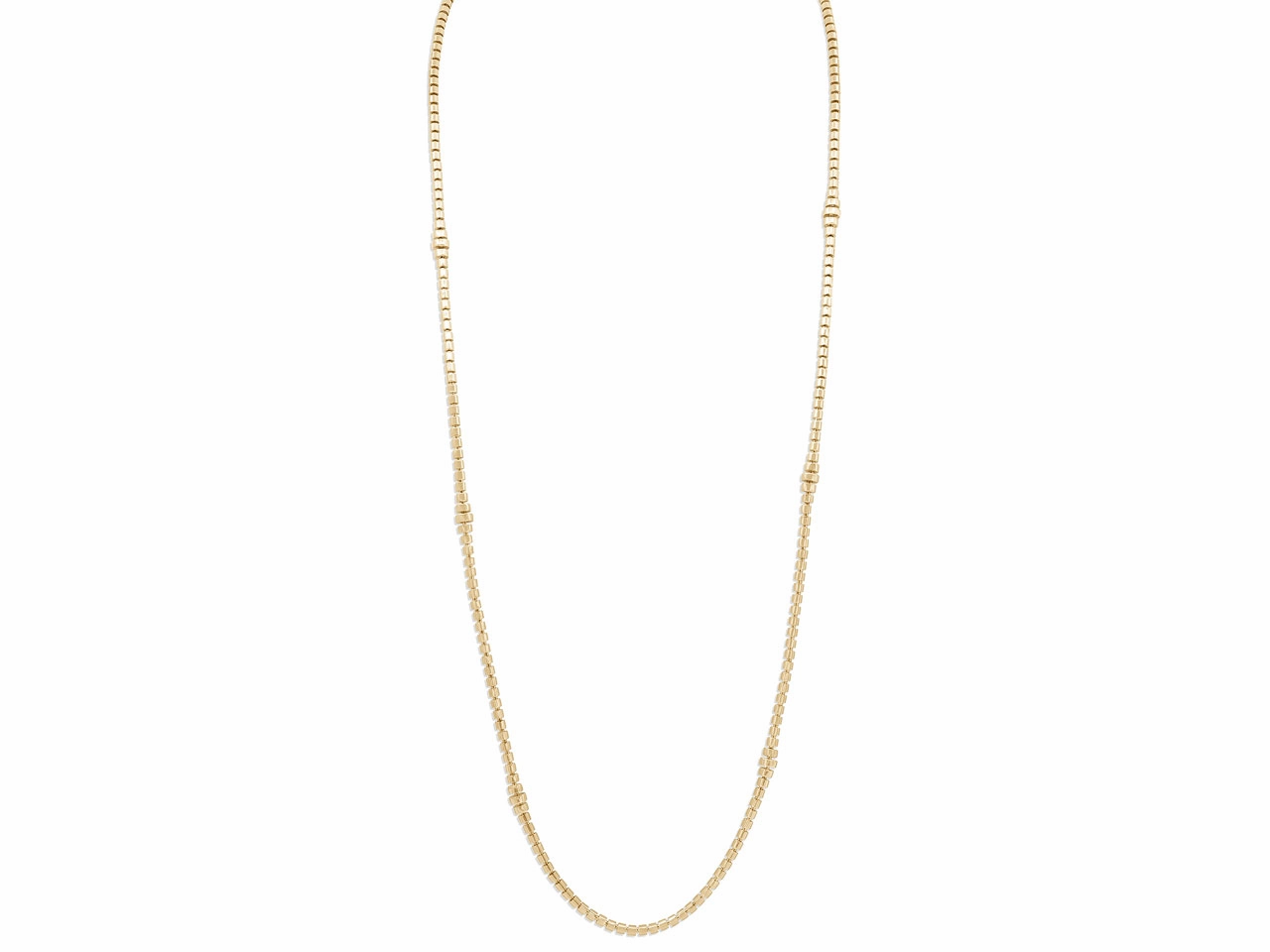 Italian Skinny Flexible Tube Necklace in 18K Gold, by Beladora