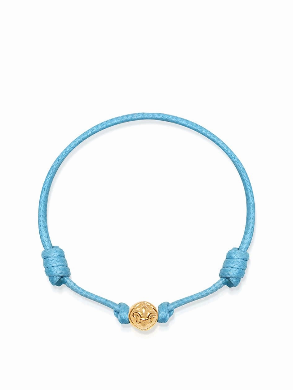 Light Blue String Bracelet with Gold