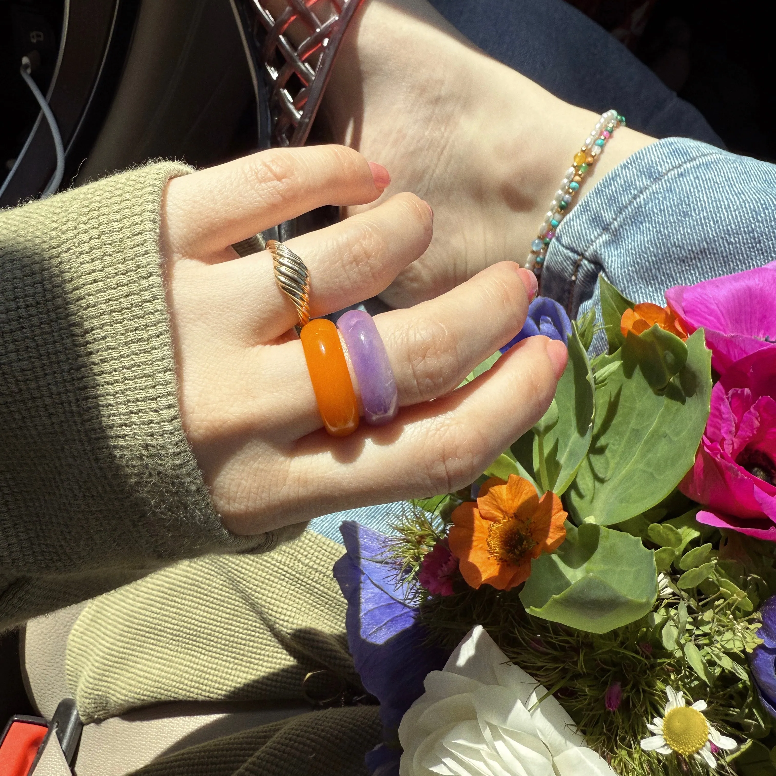 Lilac Purple Jadeite Ring