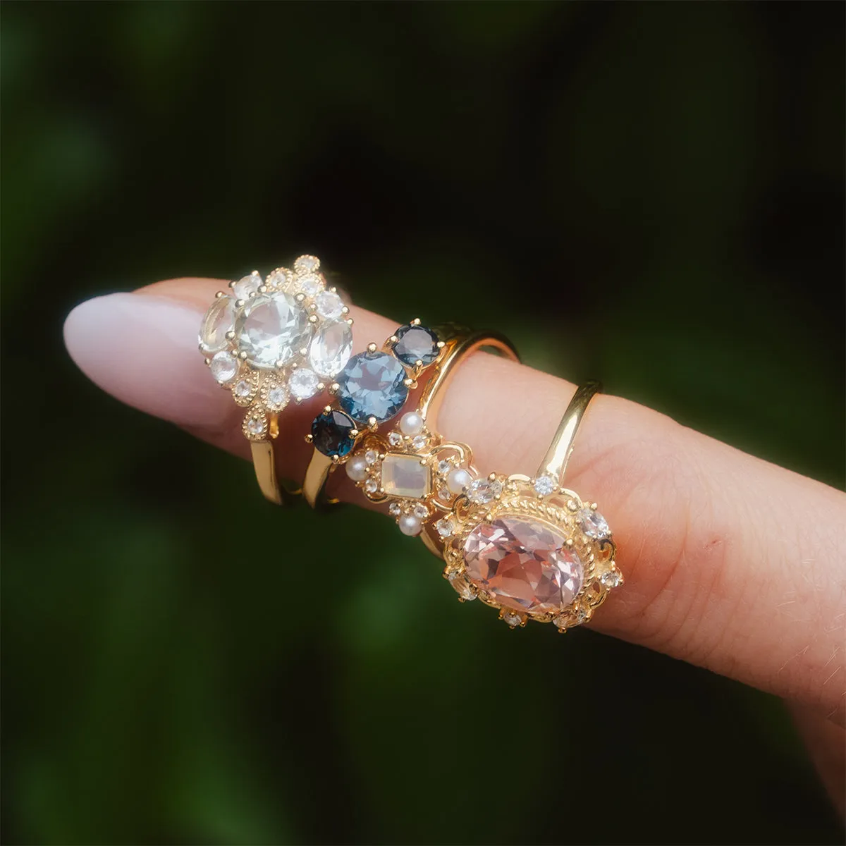 London Blue Topaz Trilogy Ring