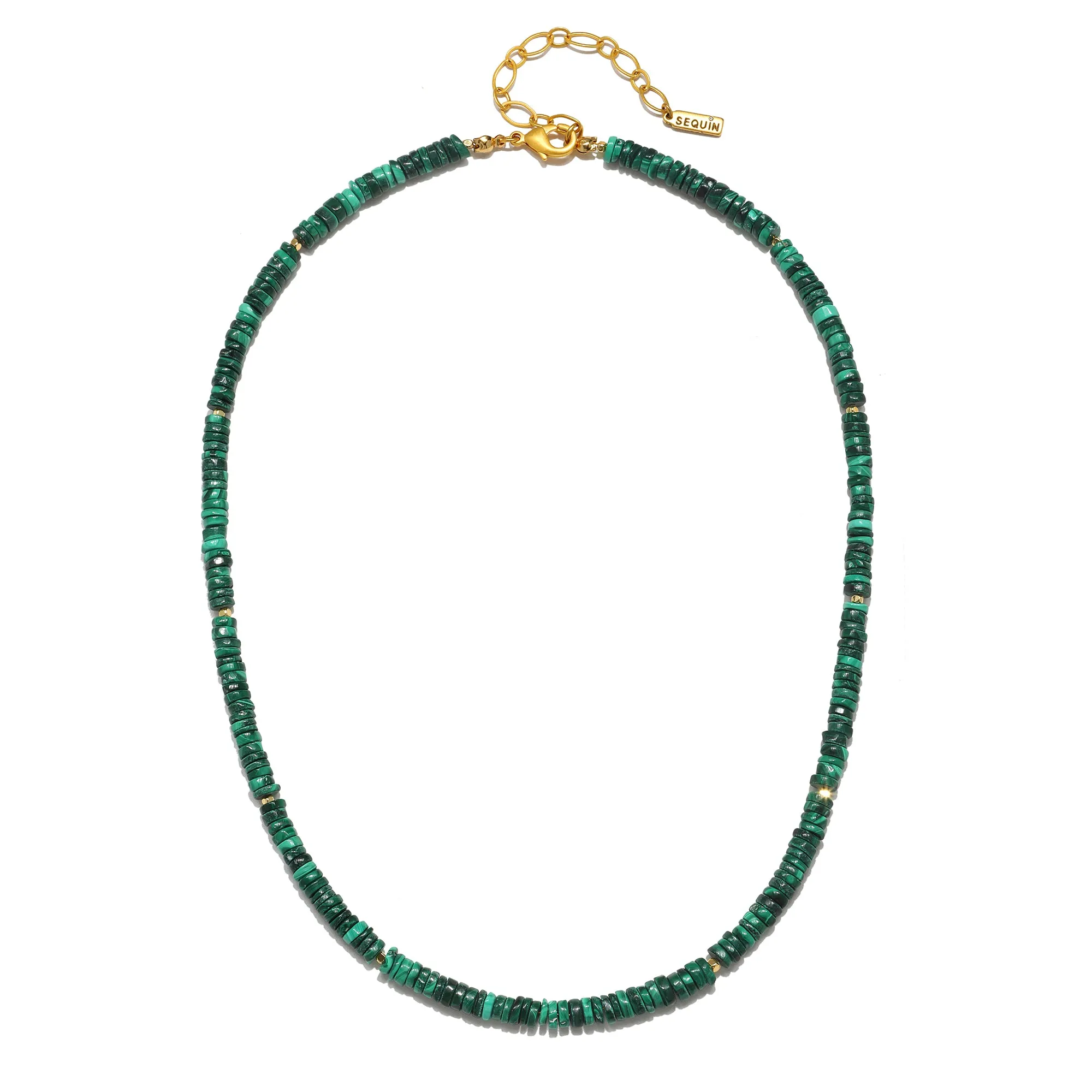 Malachite Heishi Beaded Necklace