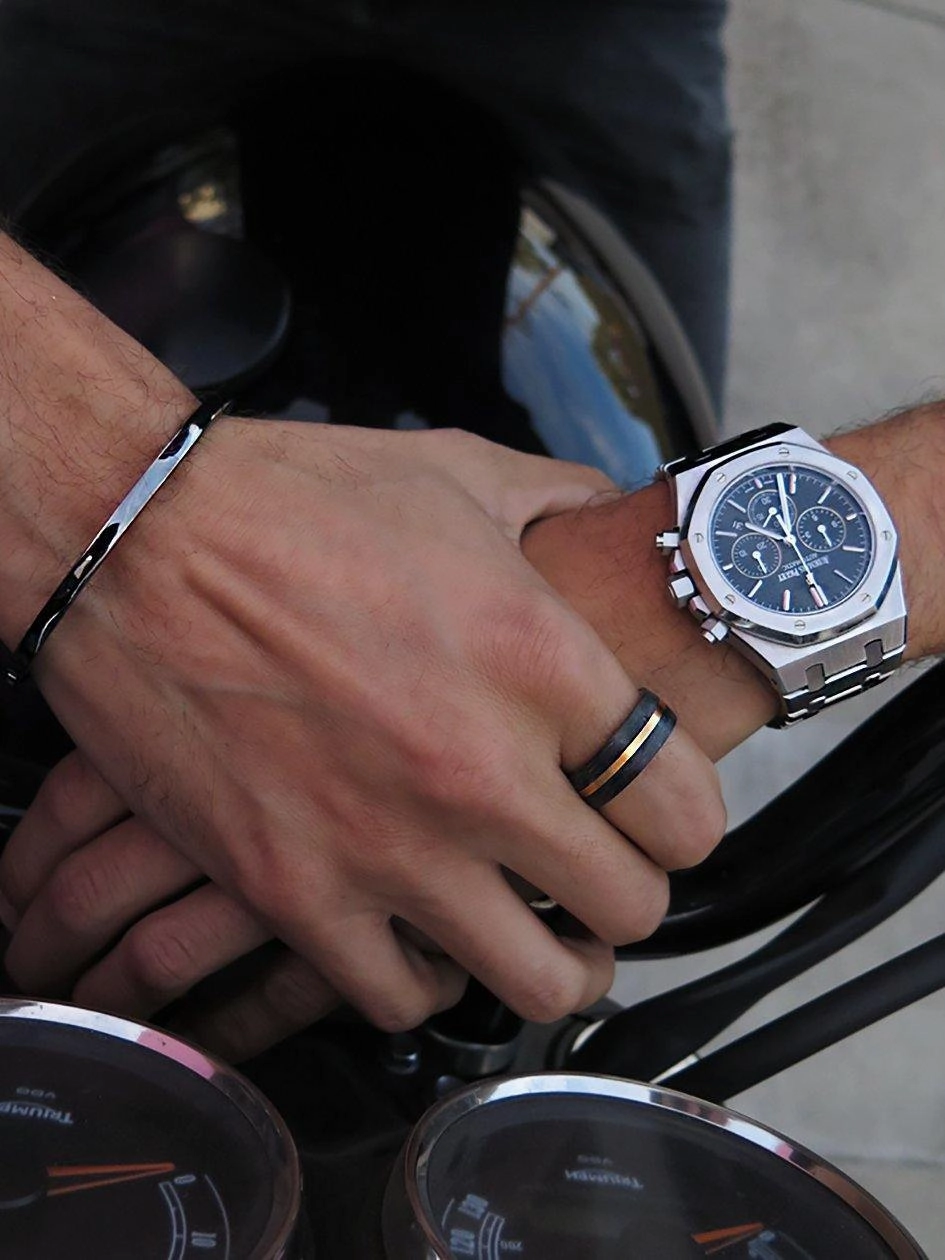 Men's Black Simplicity Bangle