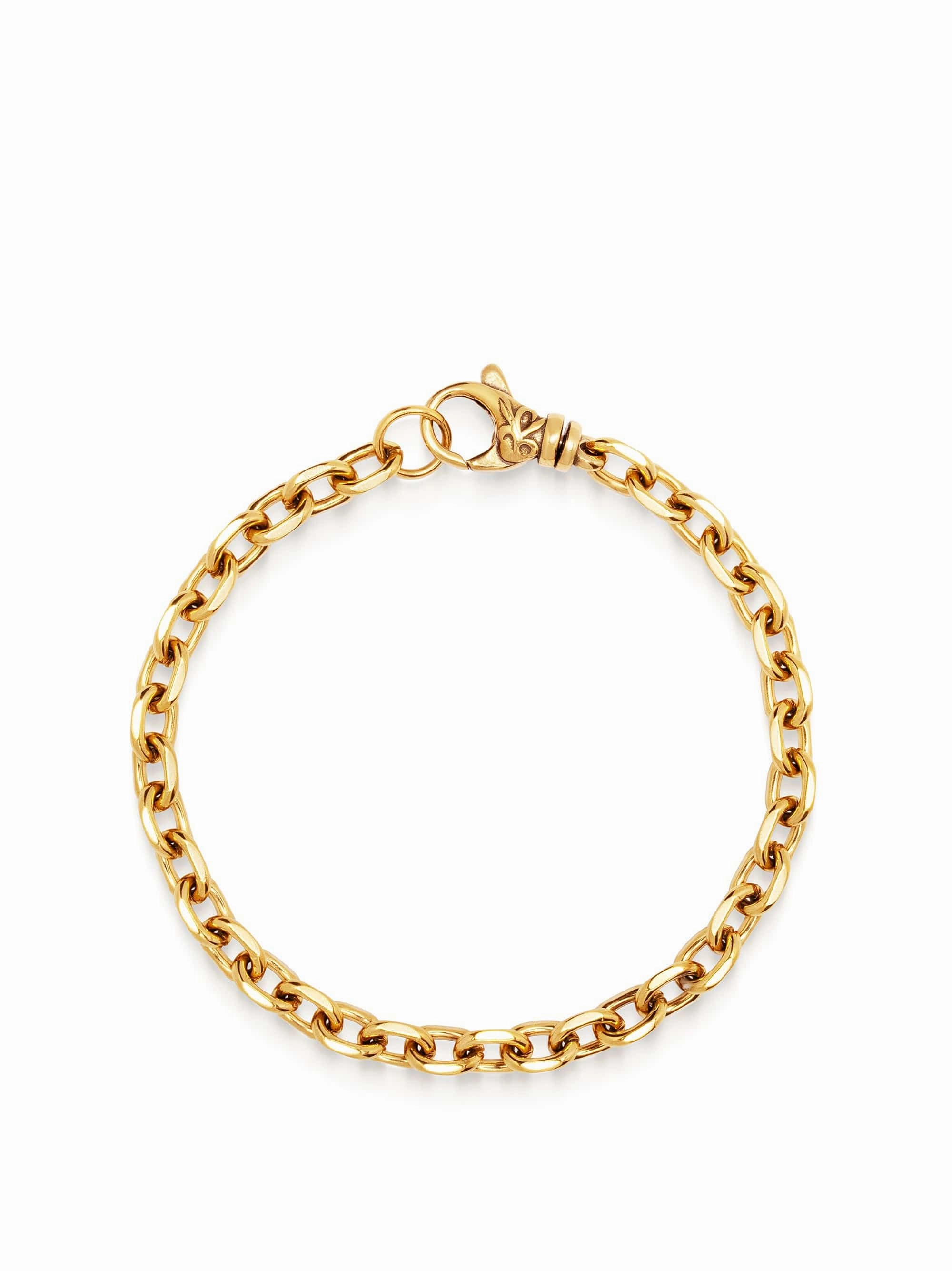 Men's Gold 4mm Cable Chain Bracelet