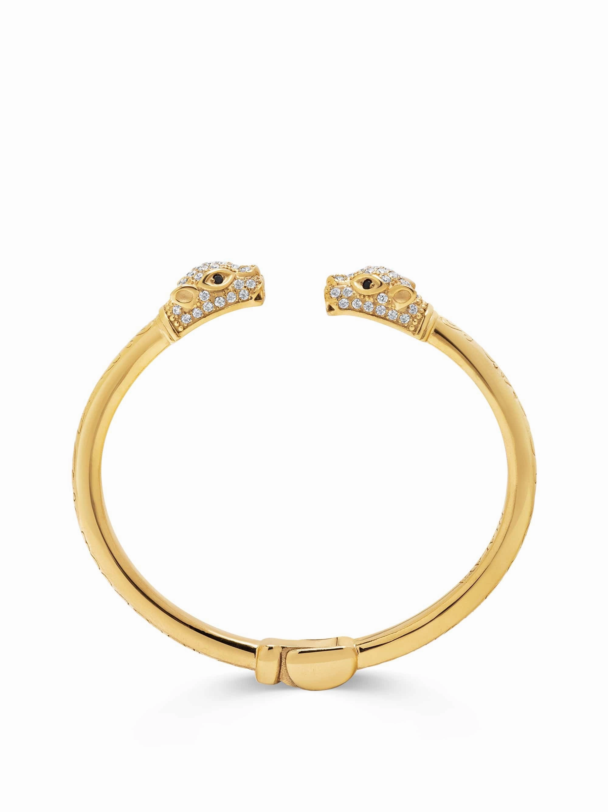 Men's Gold CZ Panther Bangle