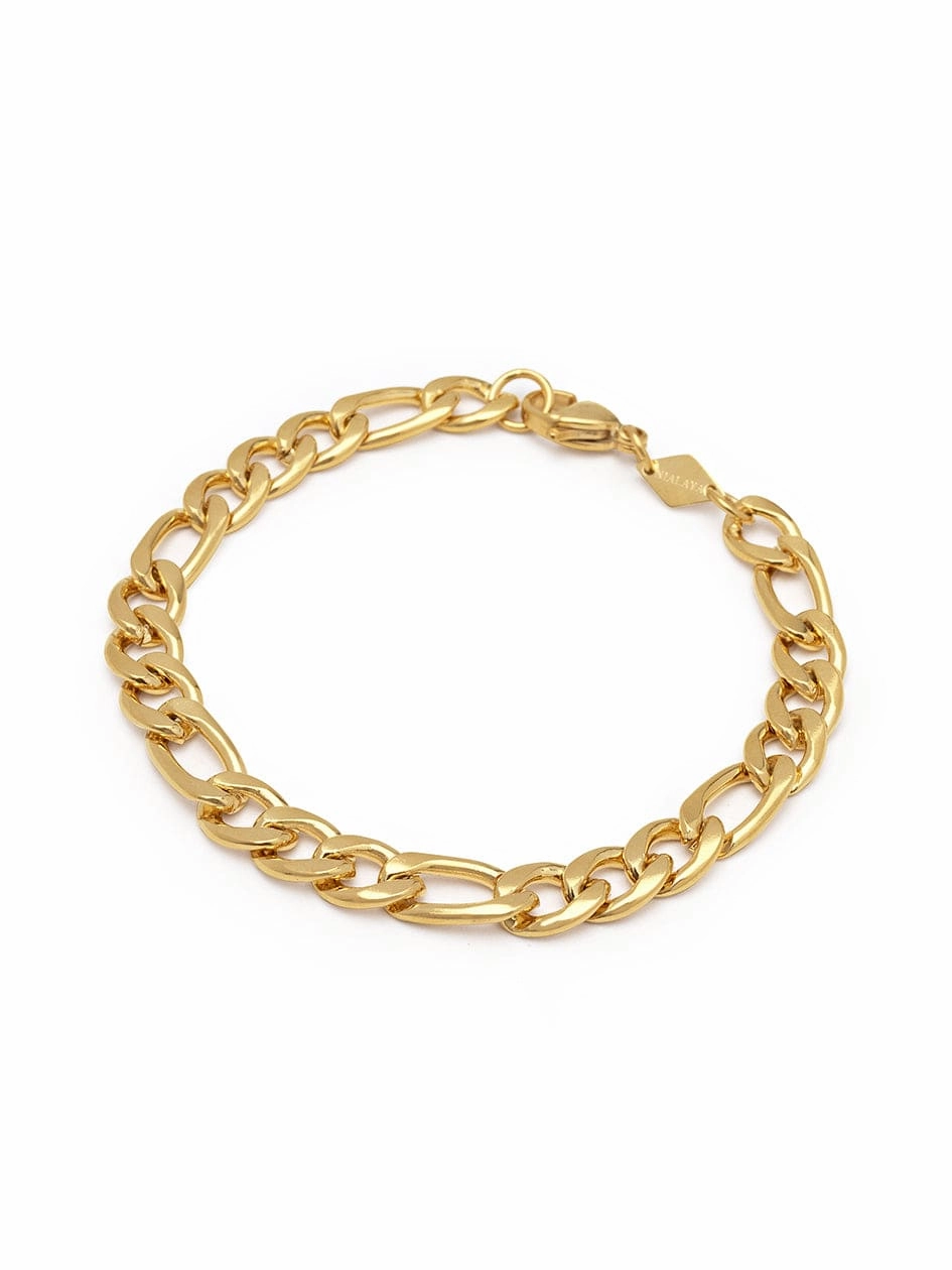 Men's Gold Figaro Bracelet in 6mm