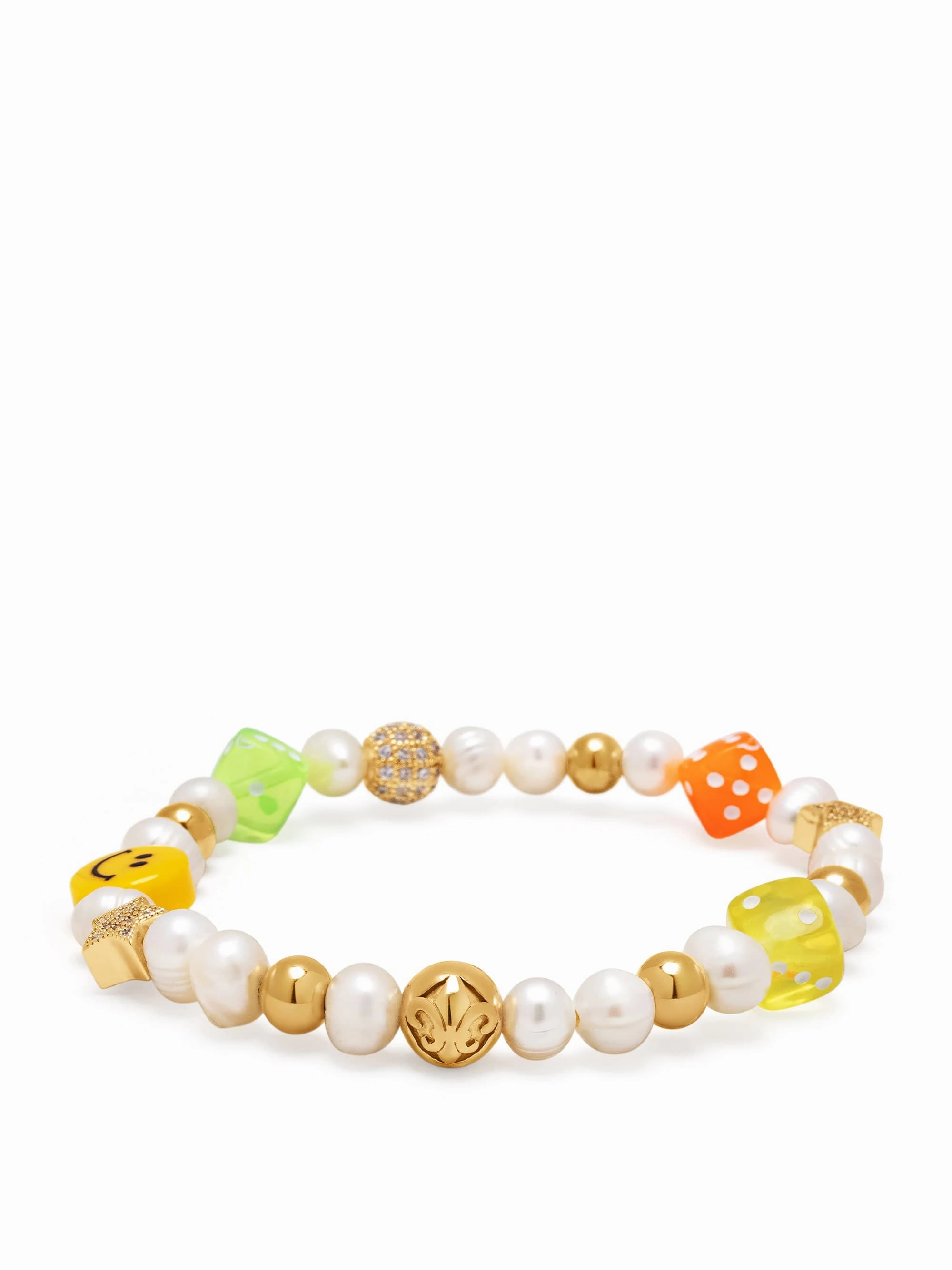 Men's Pair of Dice Pearl Bracelet