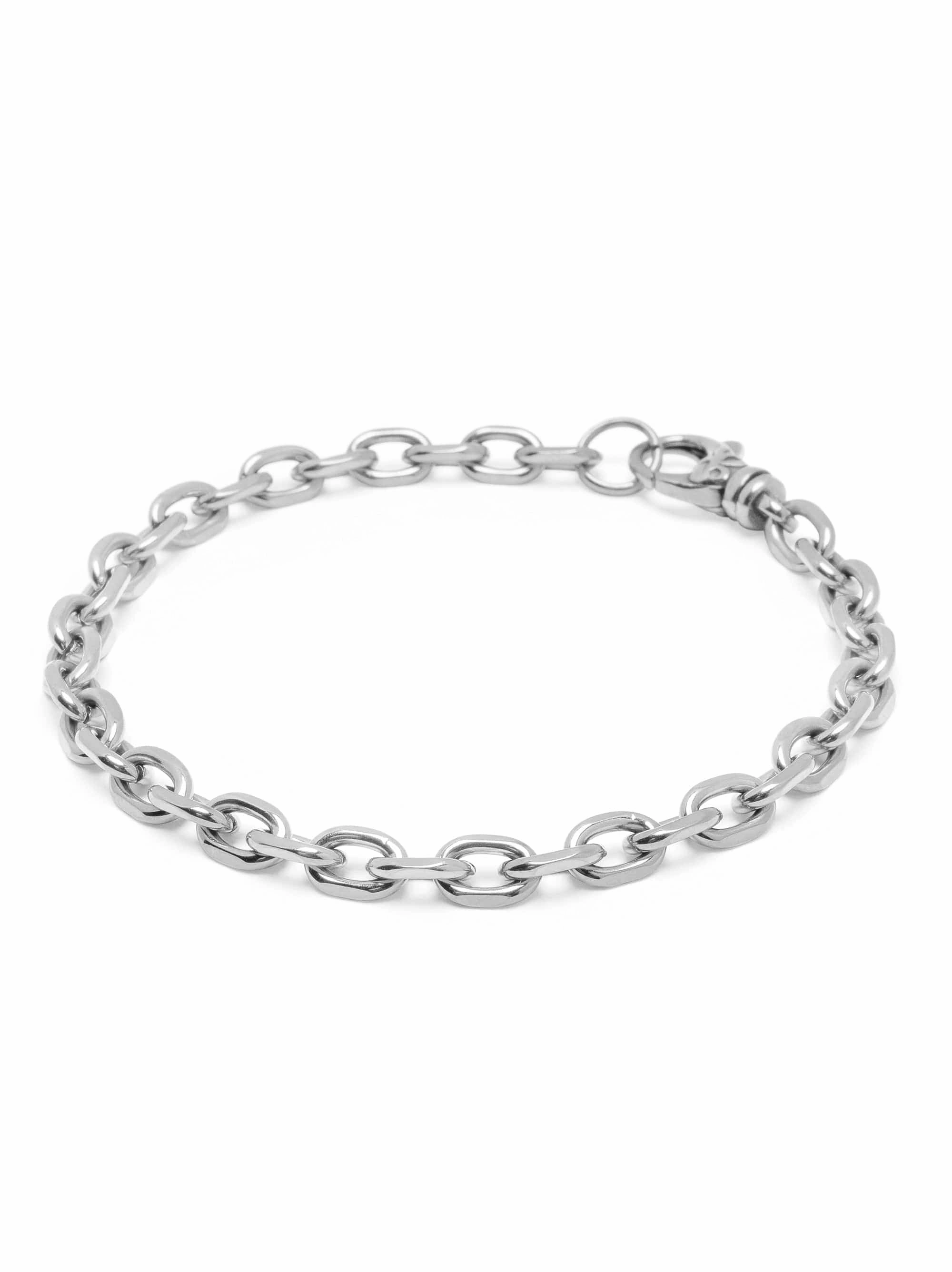 Men's Silver 4mm Cable Chain Bracelet