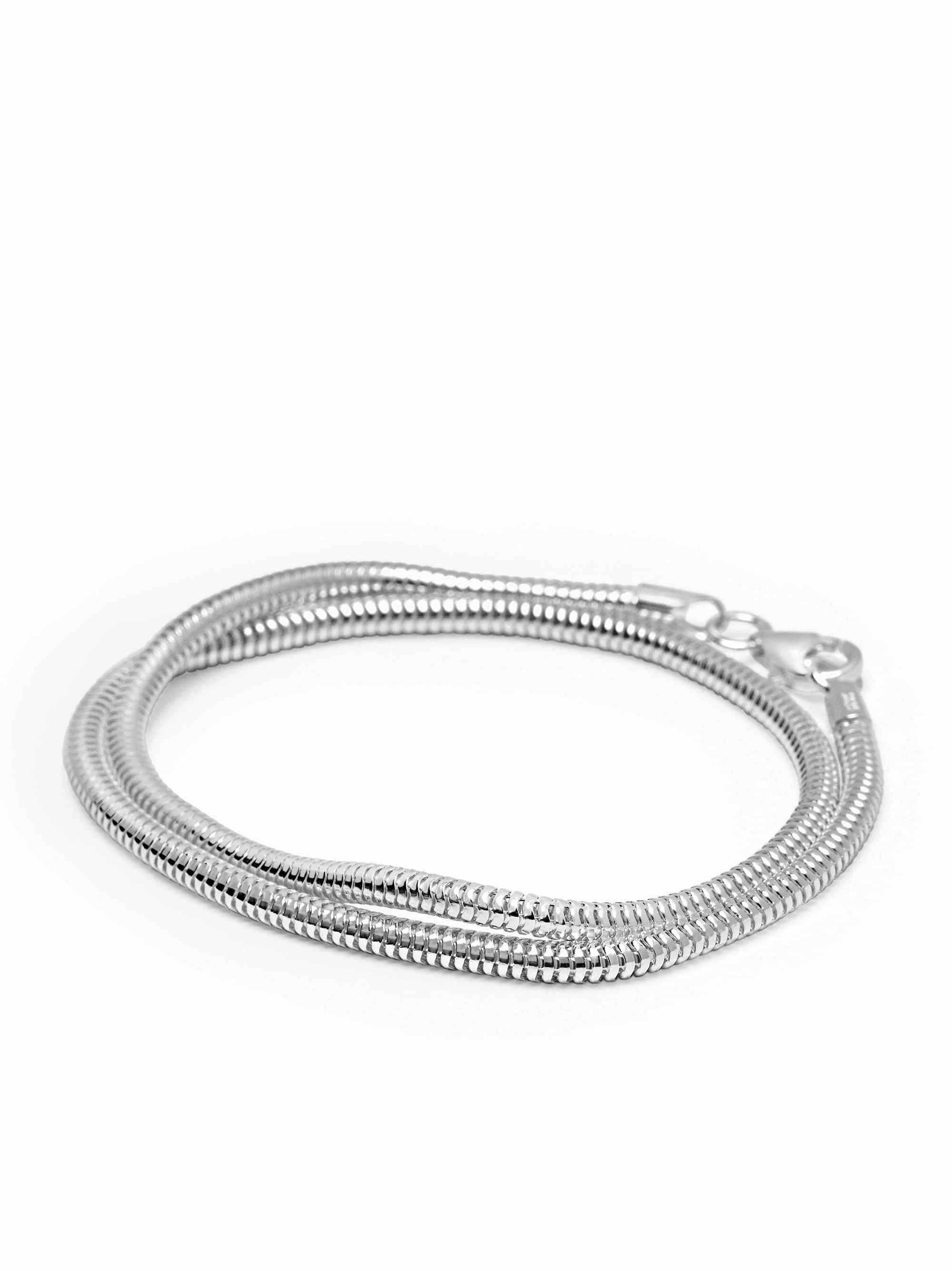 Men's Silver Wrap-Around Chain Bracelet