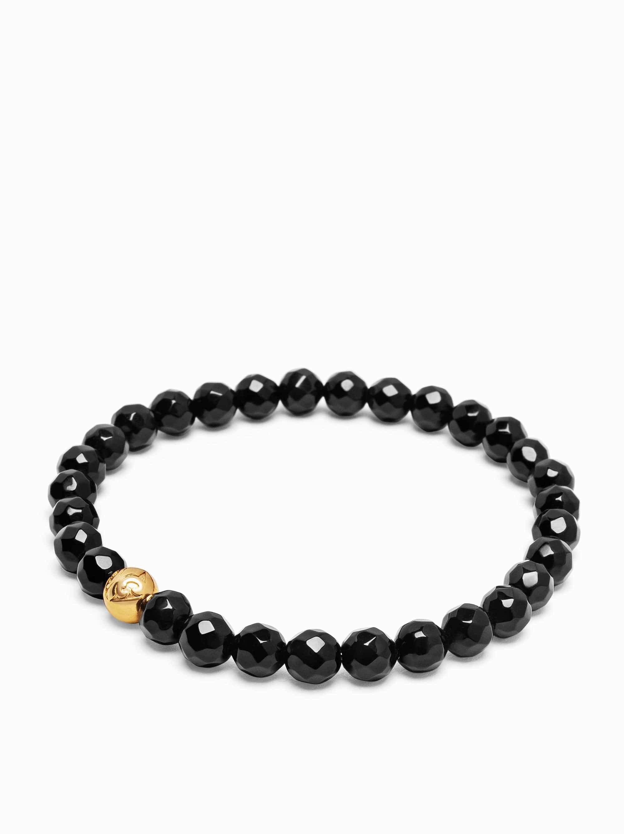 Men's Wristband with Agate and Gold