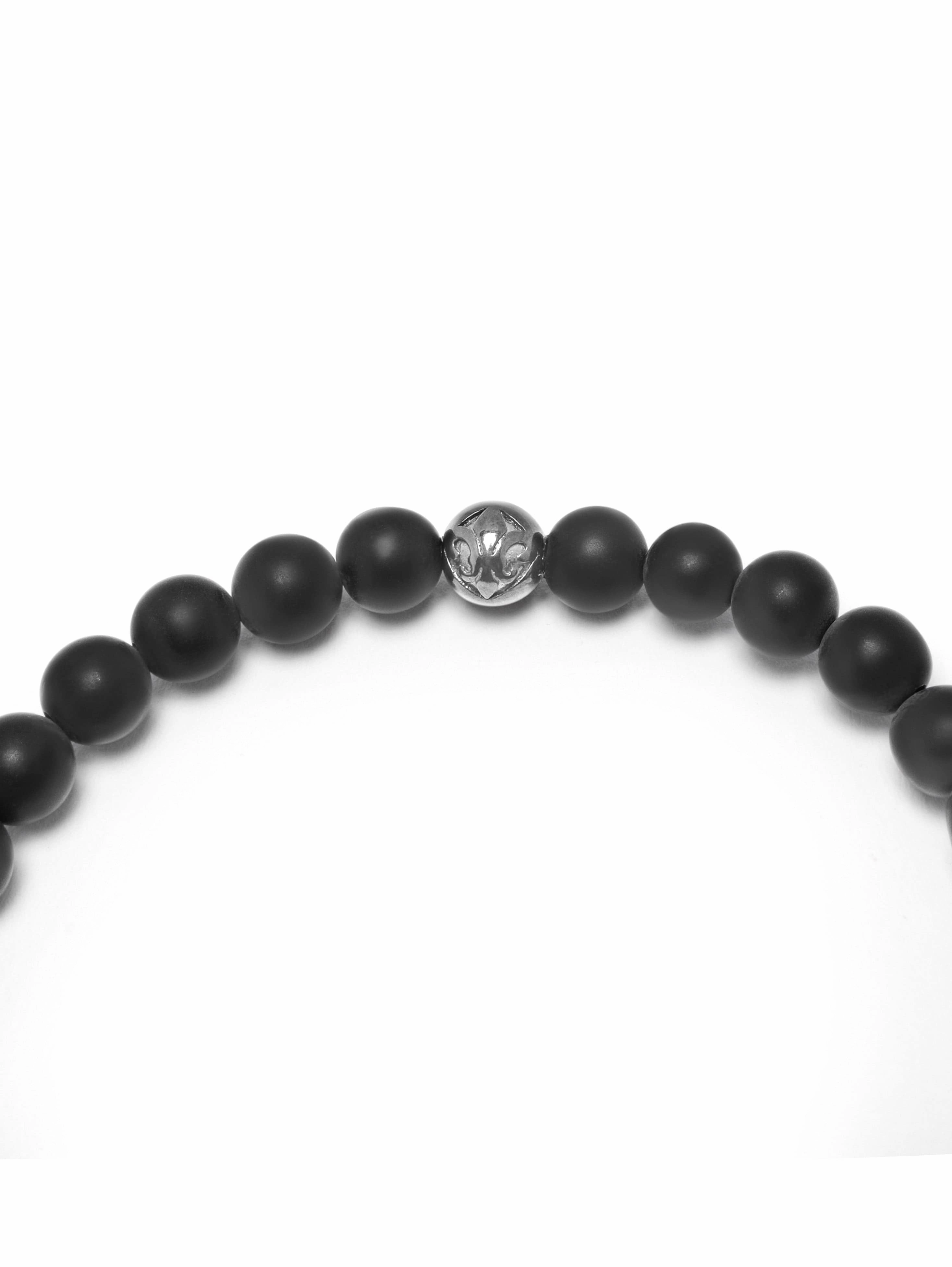 Men's Wristband with Matte Onyx and Black CZ Diamond