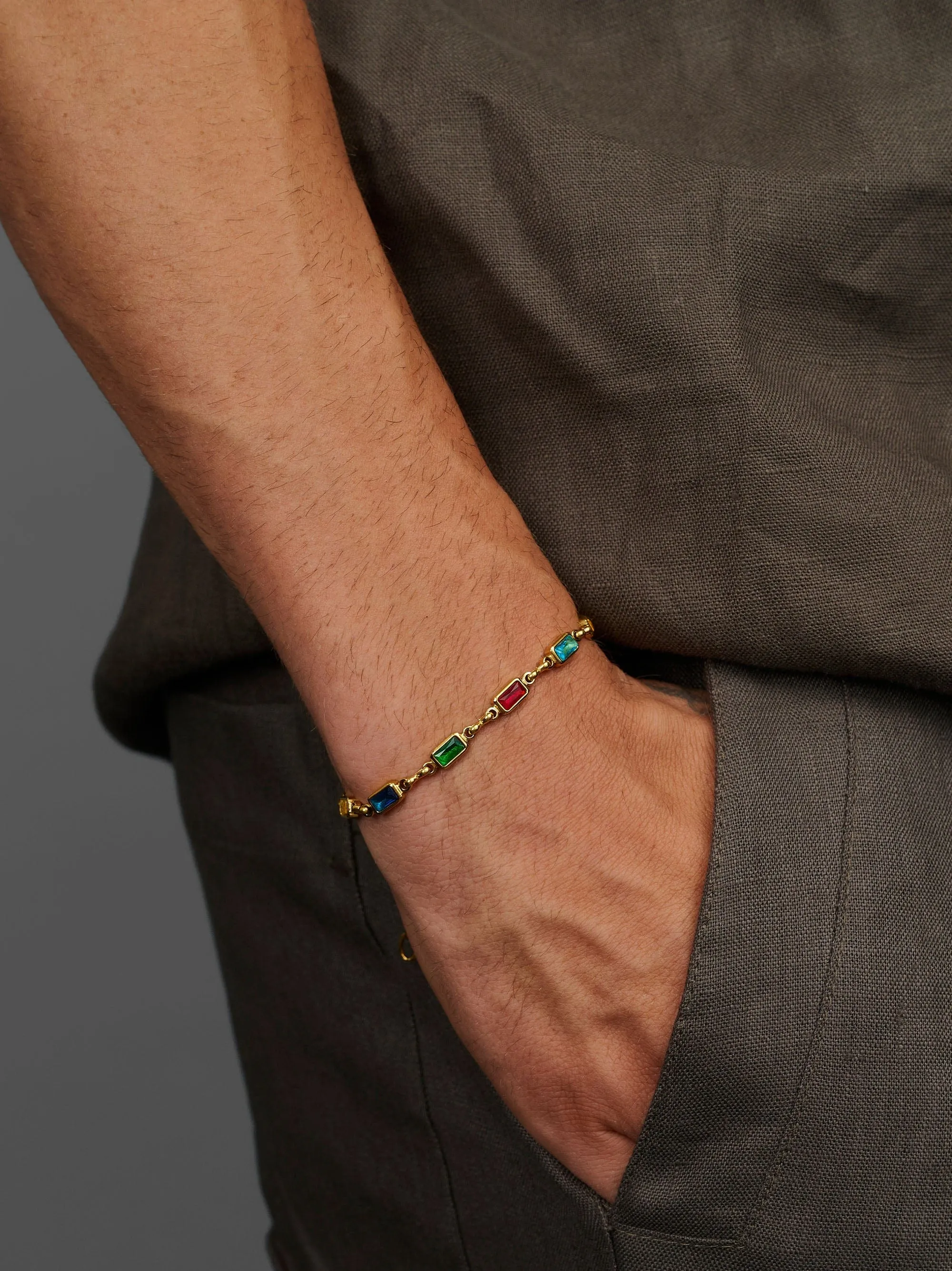 Men's Rectangle Tennis Bracelet