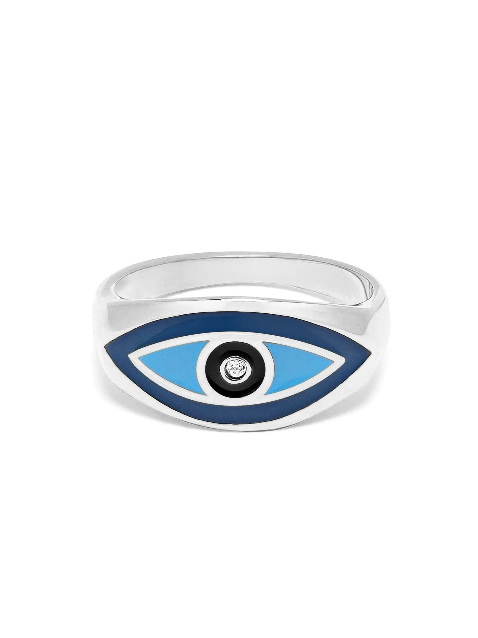 Men's Silver Evil Eye Ring