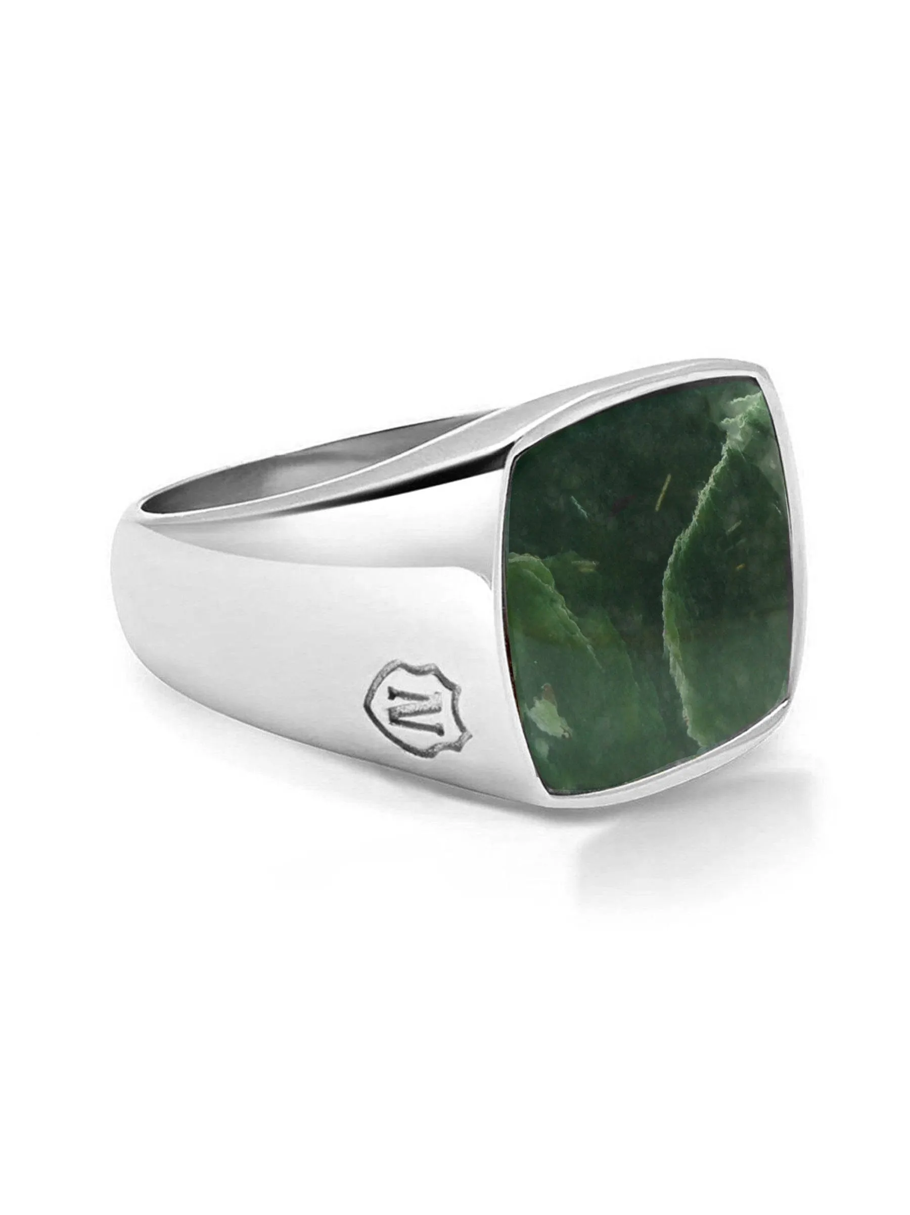 Men's Silver Signet Ring with African Turquoise