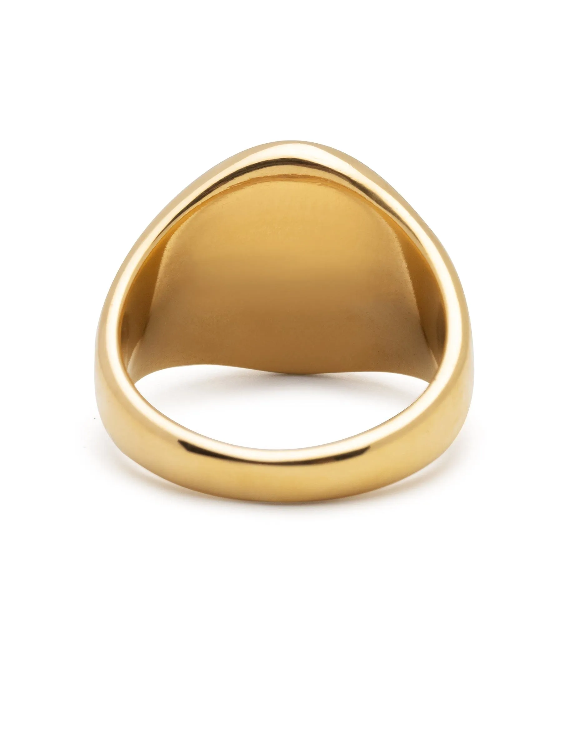 Men's Squared Stainless Steel Ring with Gold Plating