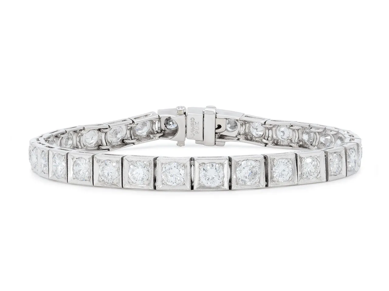 Mid-Century Diamond Line Bracelet in Platinum