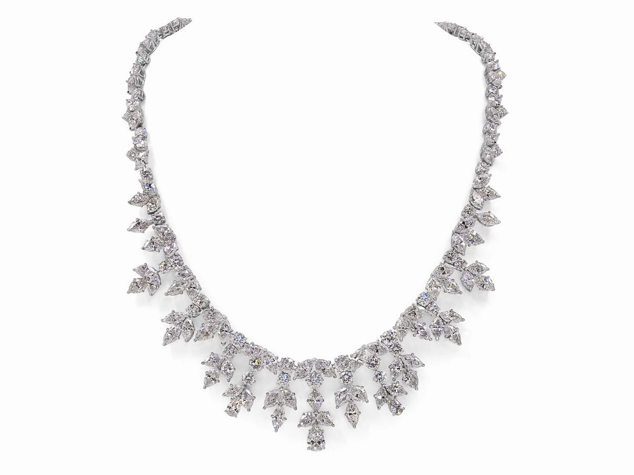 Mid-Century Diamond Garland Necklace in Platinum, Jacques Timey for Harry Winston