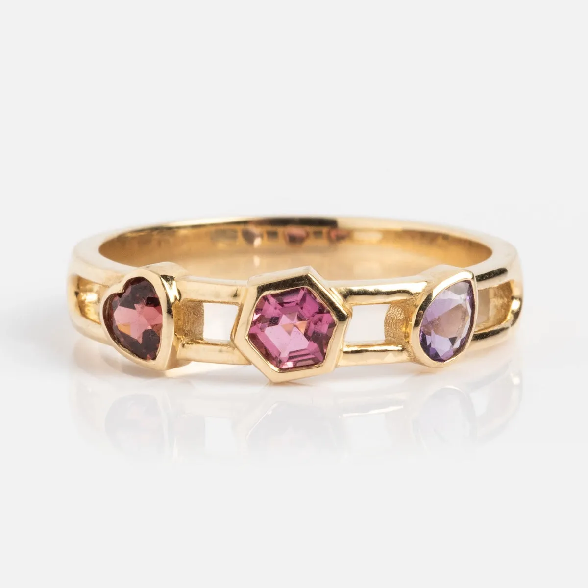 Mixed Shape Stones Open Band Ring