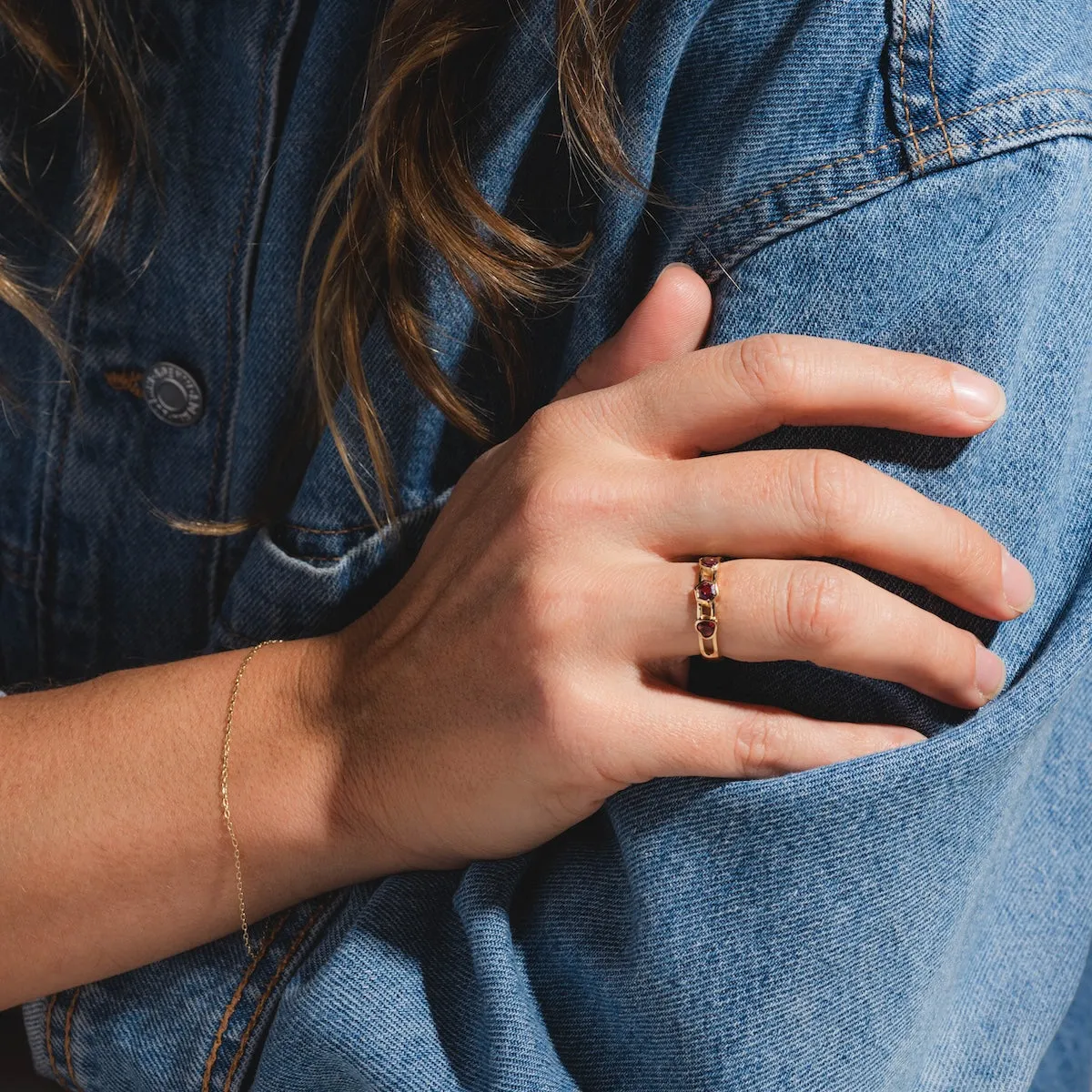 Mixed Shape Stones Open Band Ring