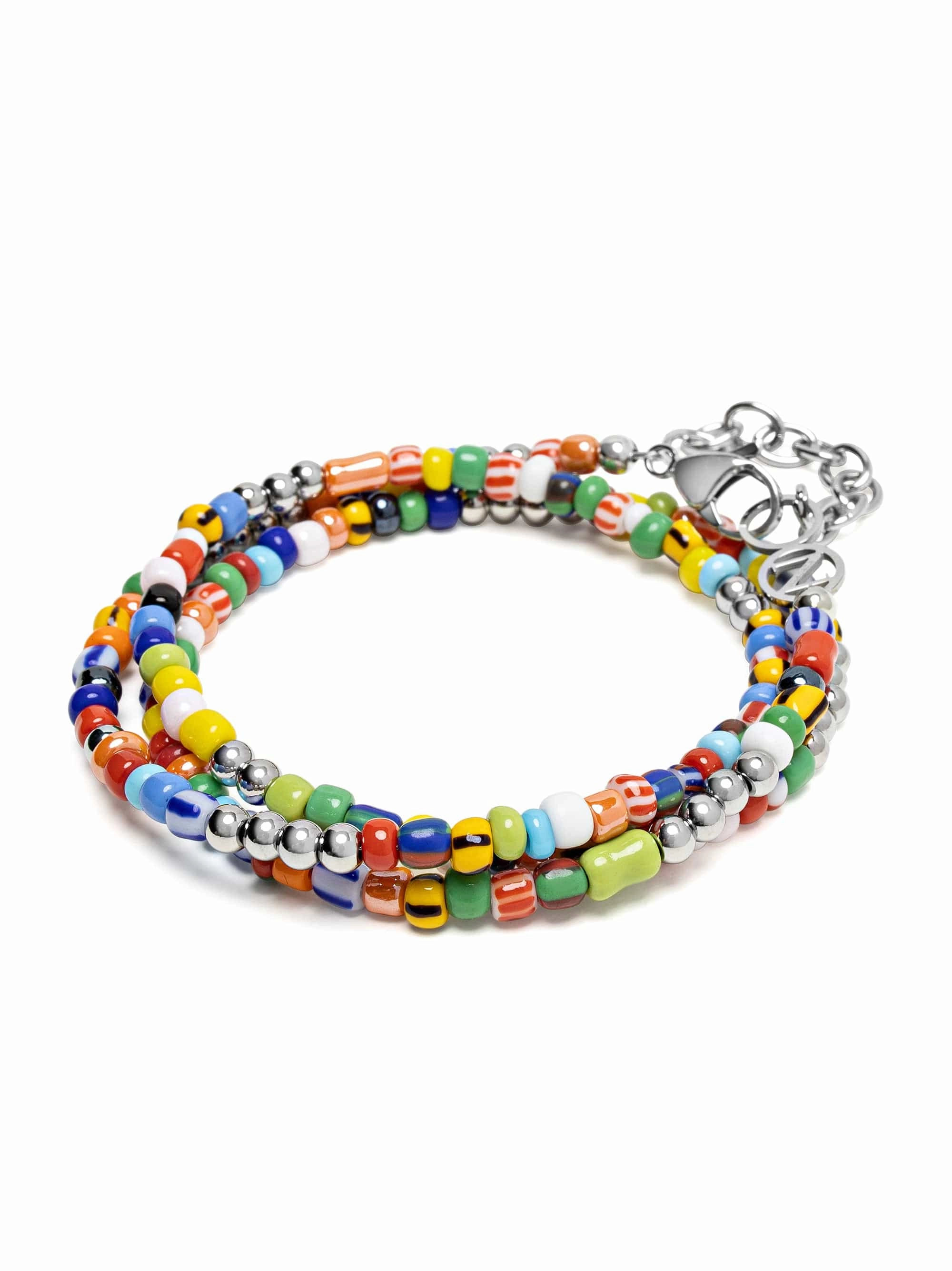 Multicolor Trifocal Beaded Wrap Bracelet