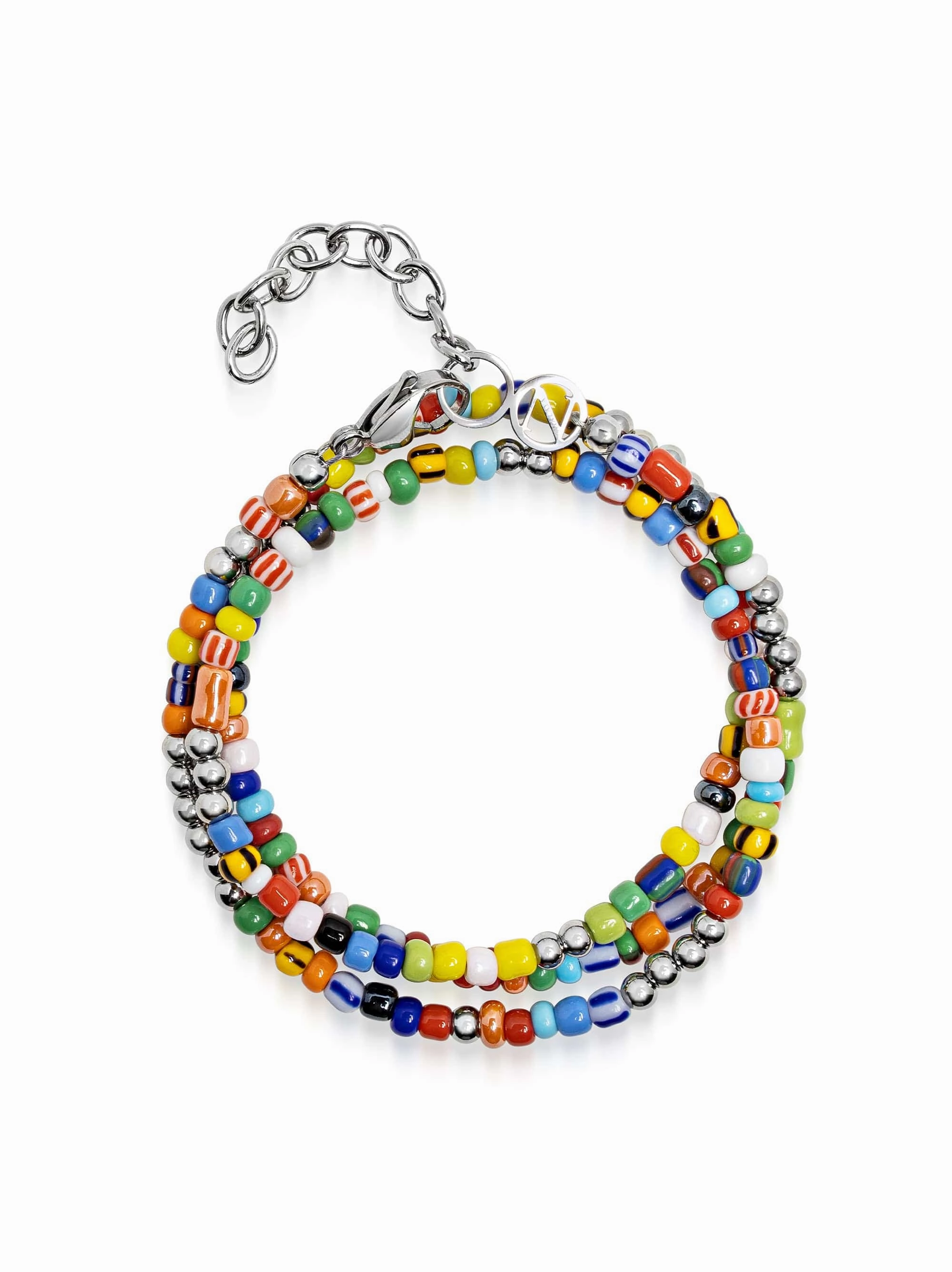 Multicolor Trifocal Beaded Wrap Bracelet
