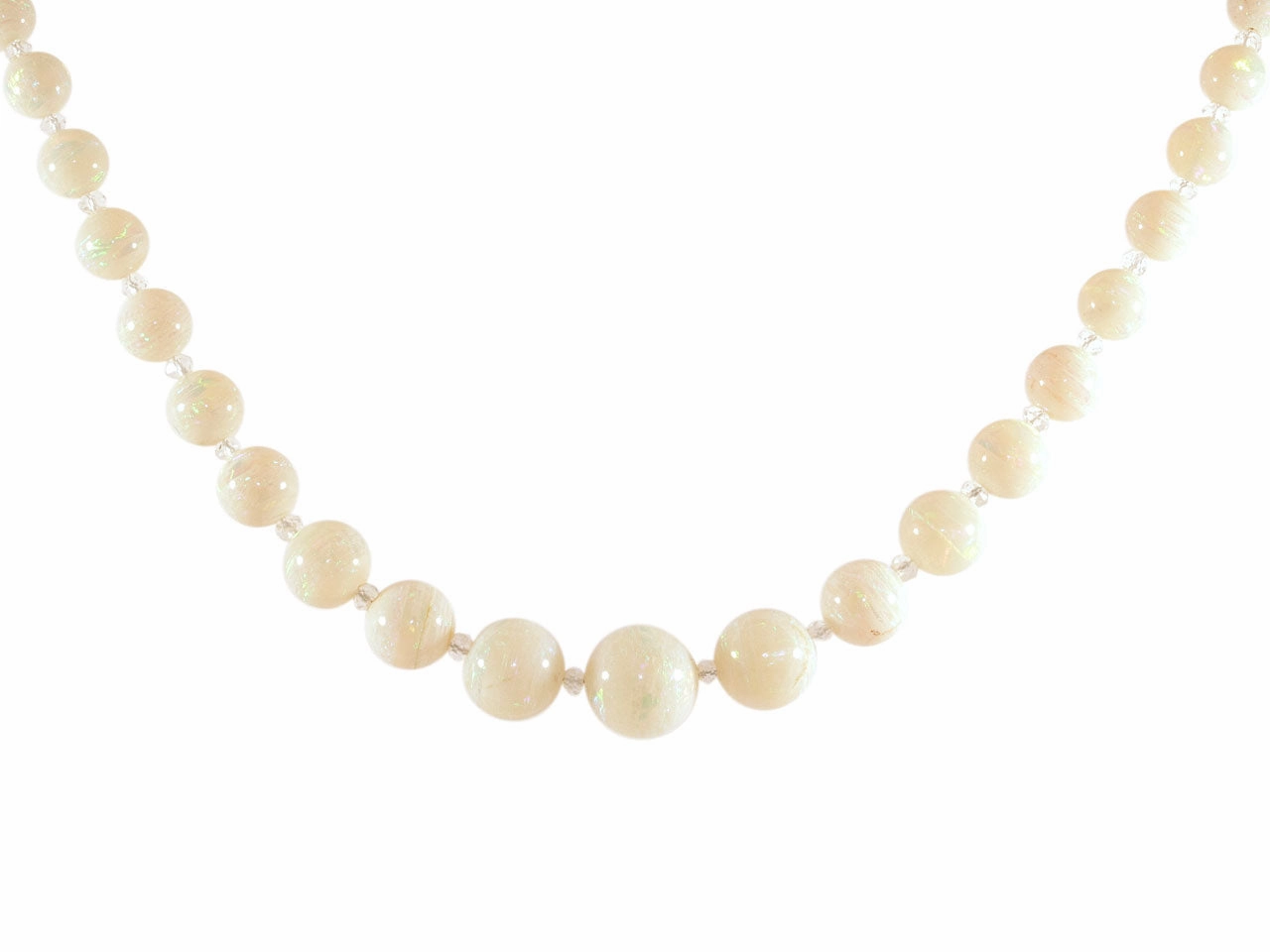 Opal Bead Necklace in 14K