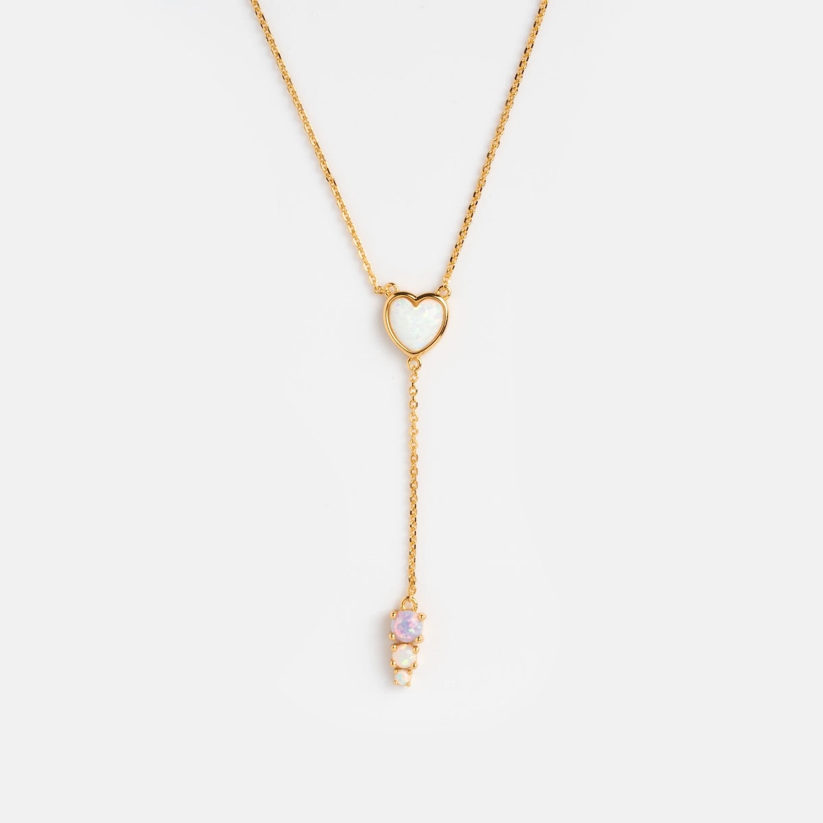 Opal Heart Lariat