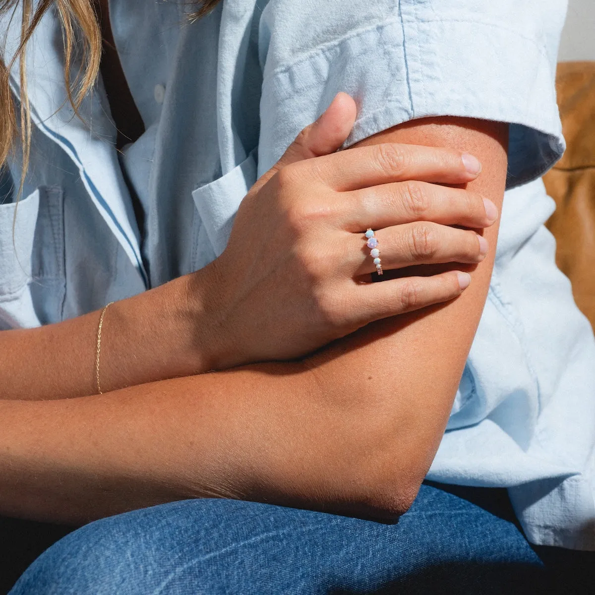 Pastel Opal Shooting Star Ring