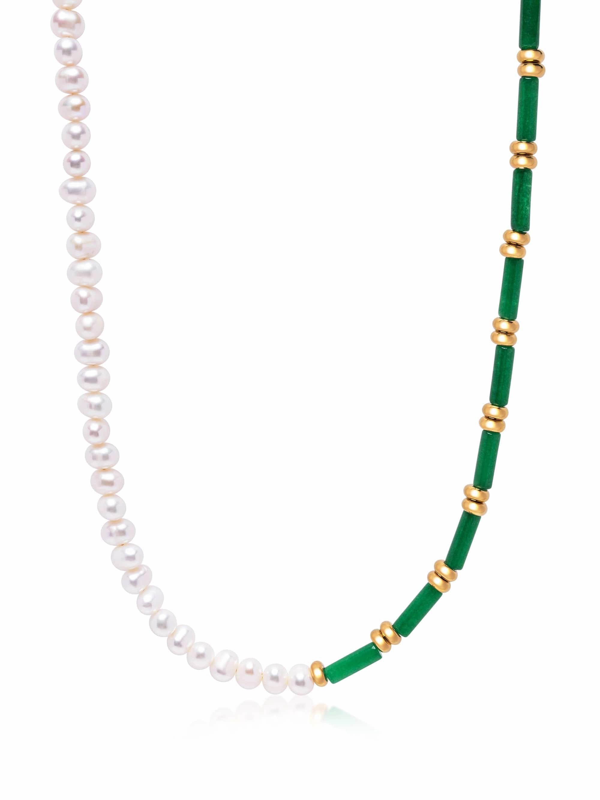 Pearl Choker with Green Agate