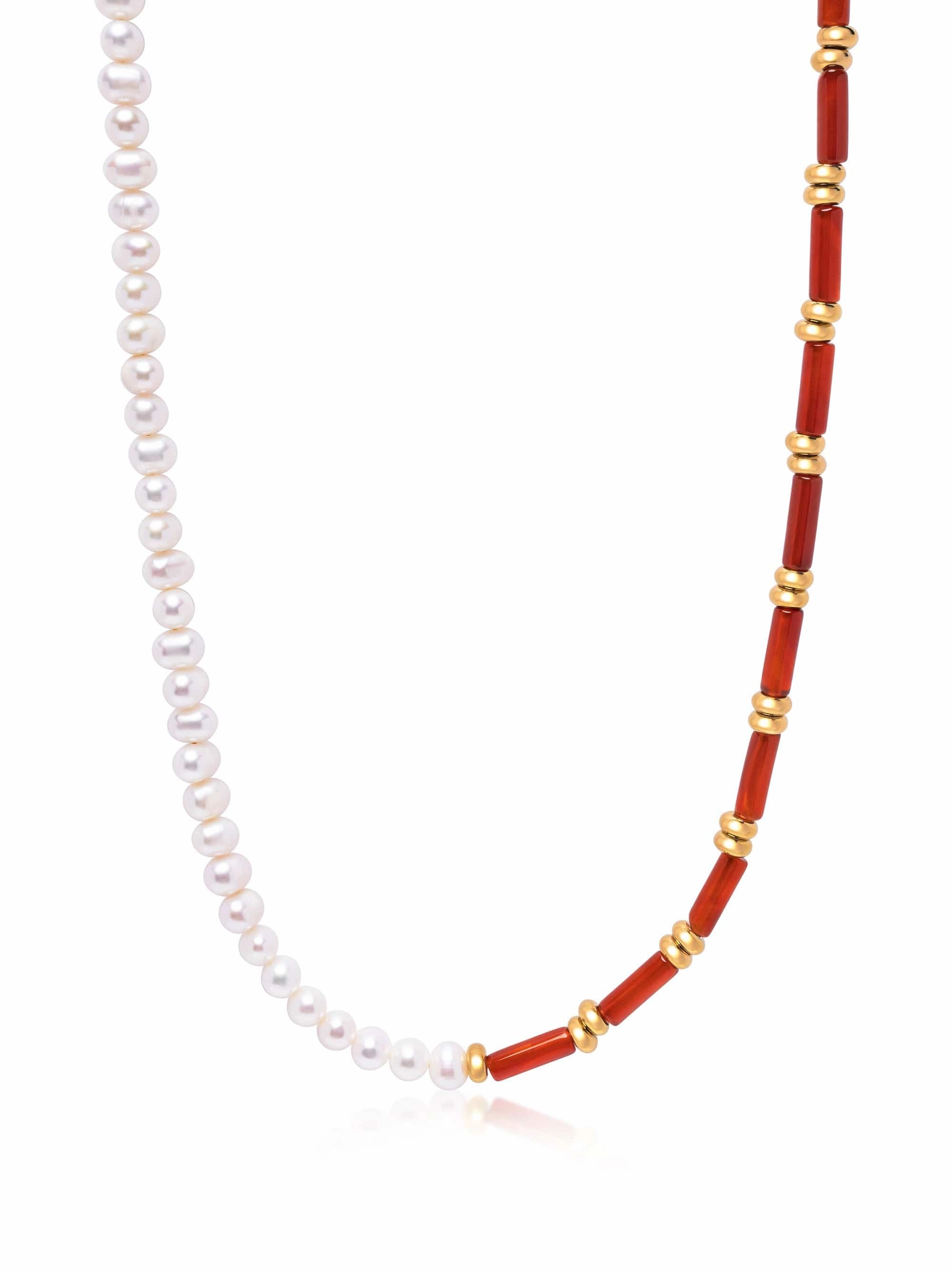 Pearl Choker with Red Agate