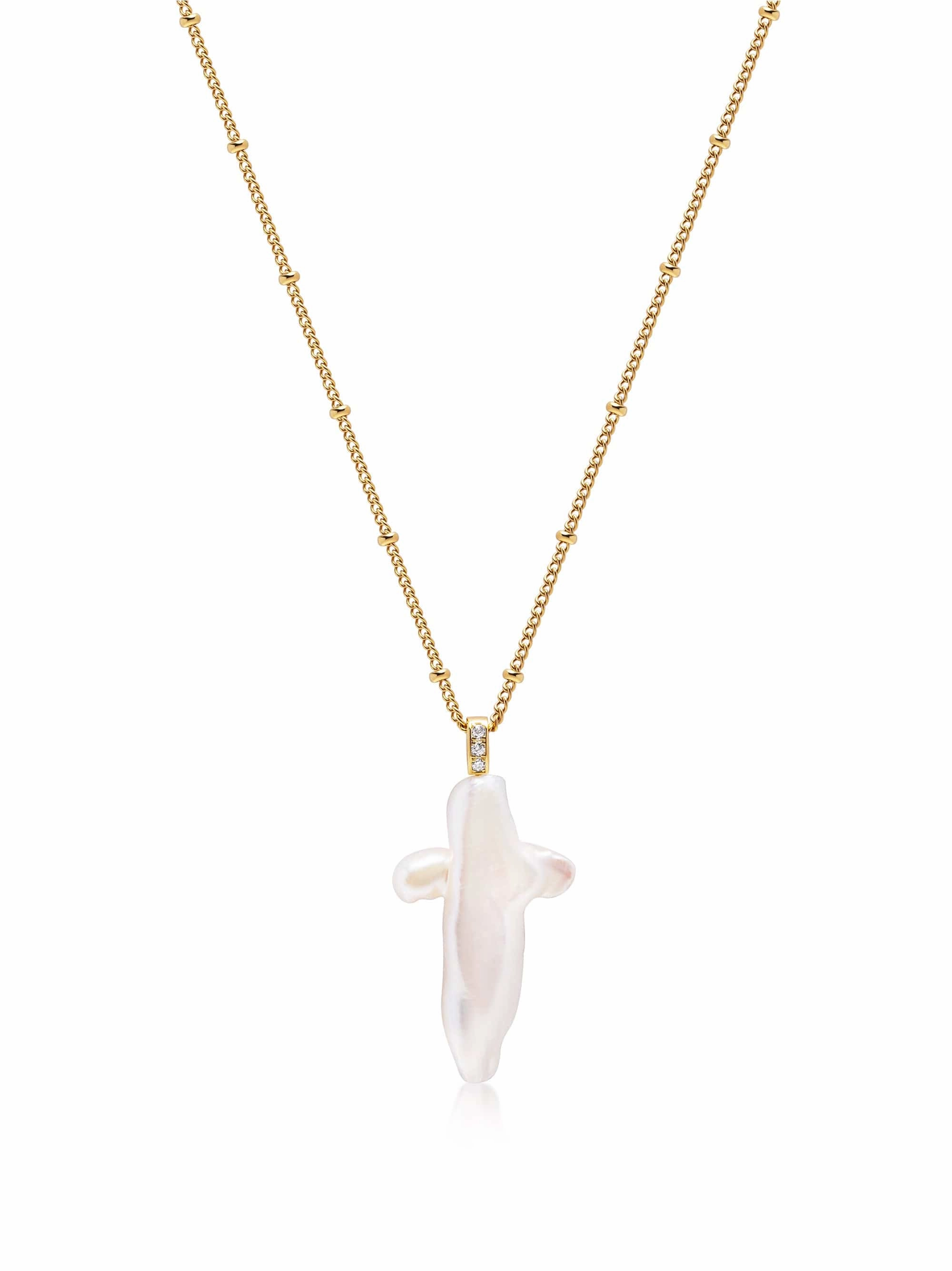 Pearl Cross Chain Necklace