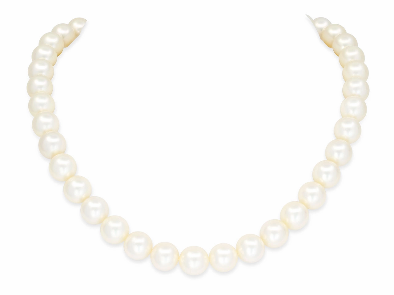 Pearl Necklace, with Diamond 14K White Gold Clasp