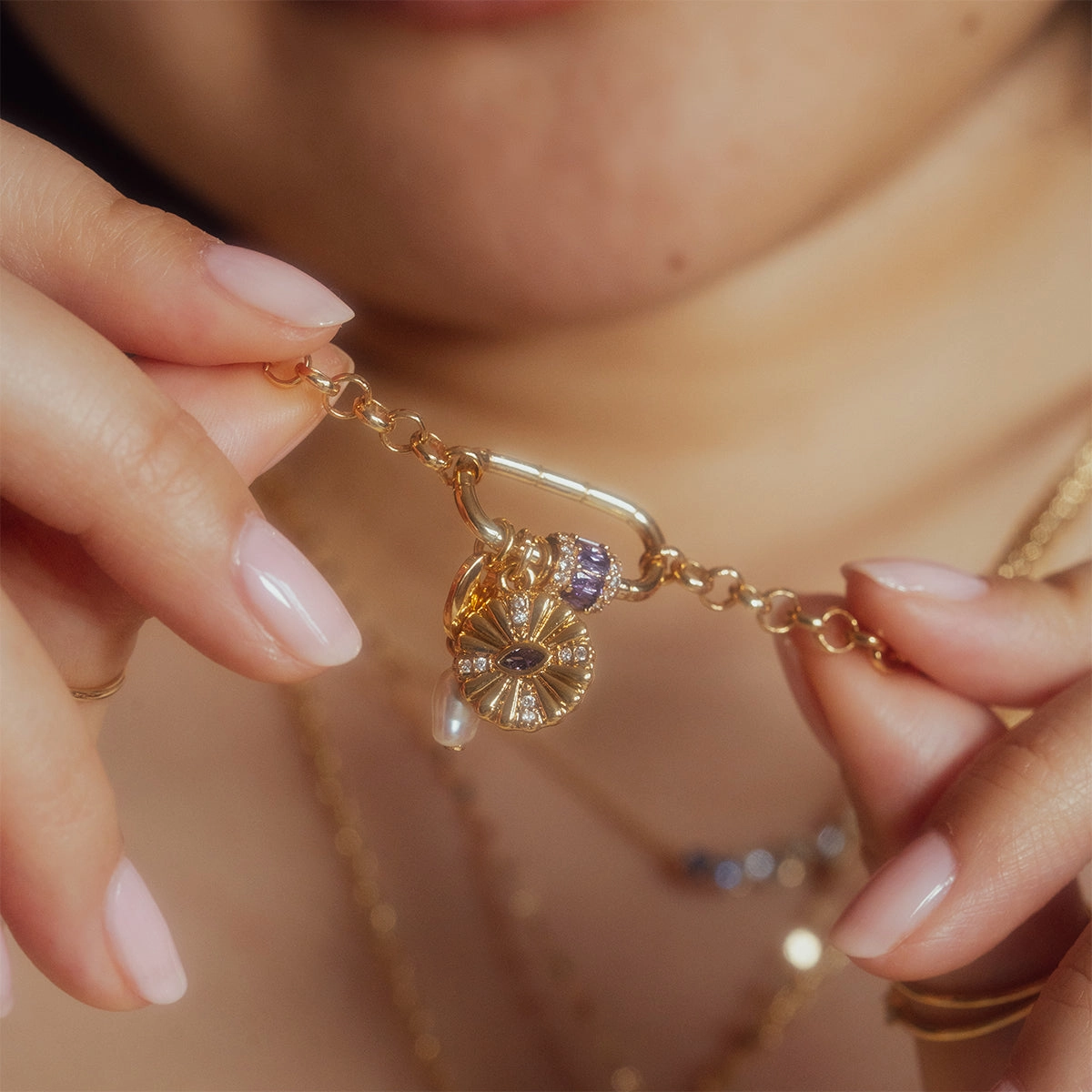 Queen Crystal Birthstone Charm Necklace