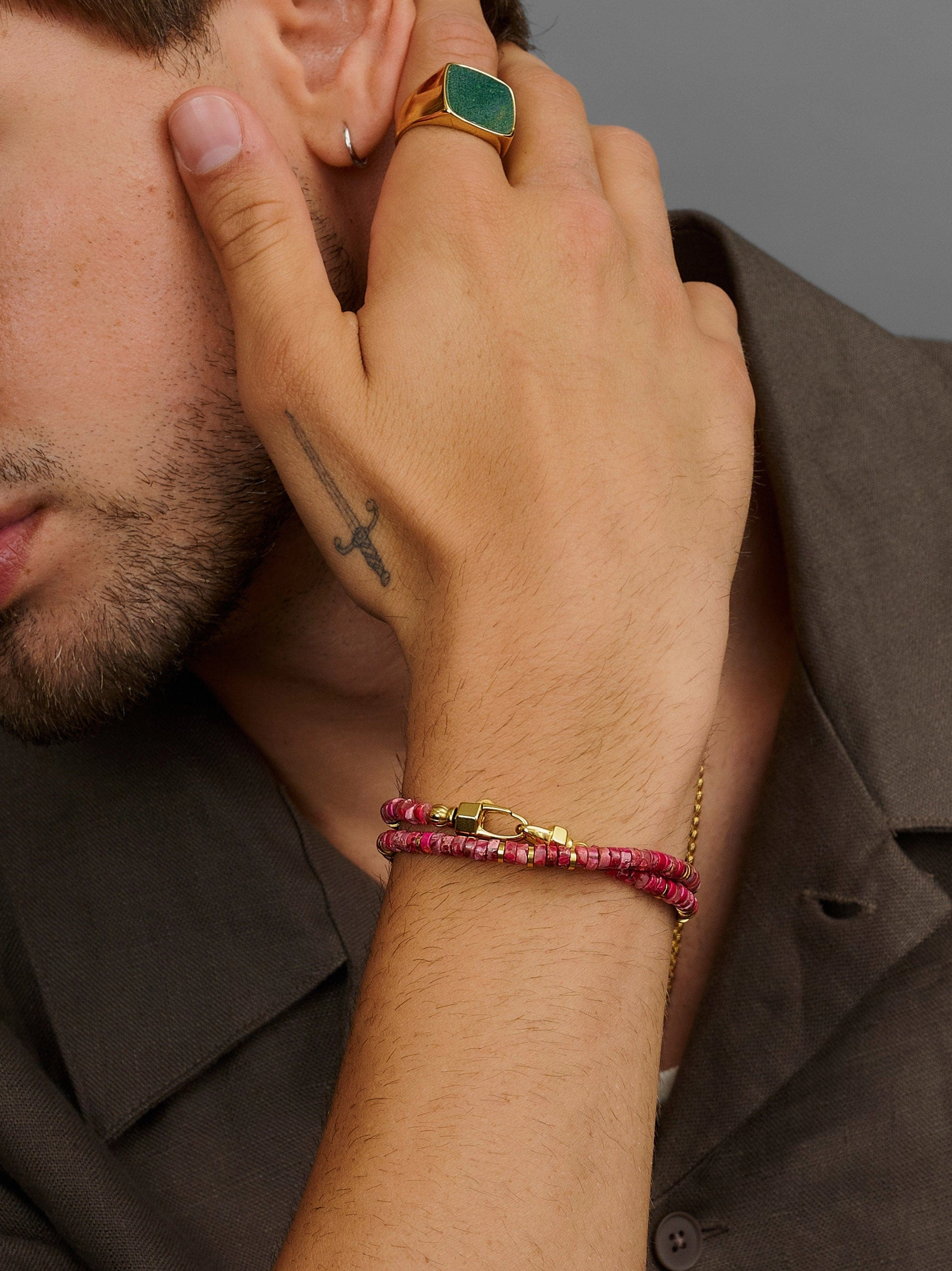 Red Howlite Heishi Wrap Bracelet