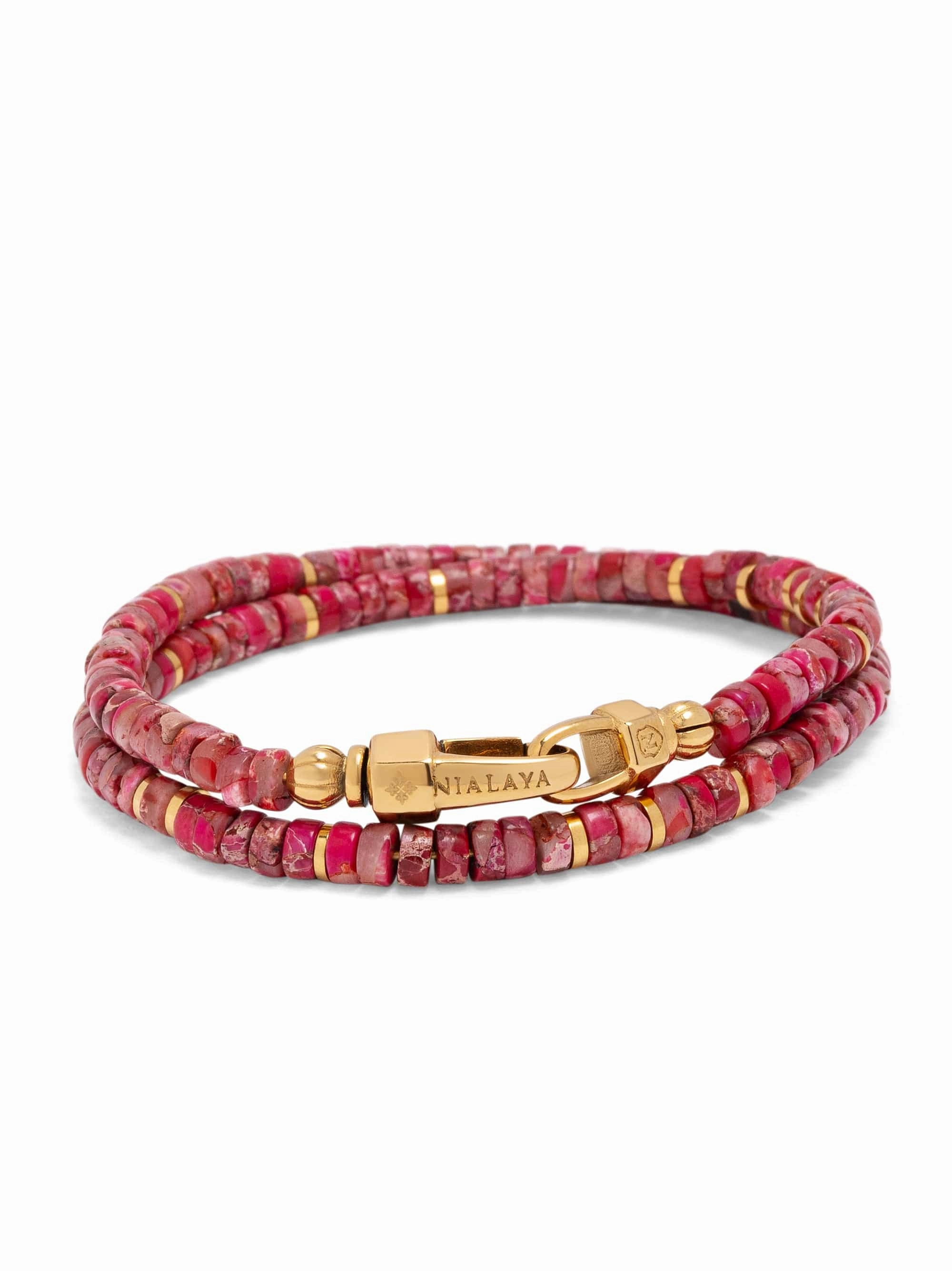 Red Howlite Heishi Wrap Bracelet