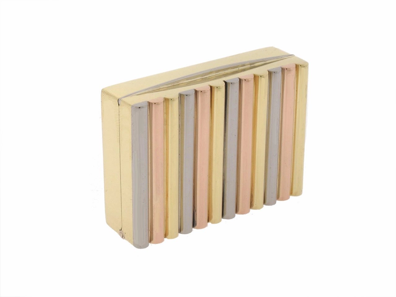Retro Pillbox in 18K Tricolor Gold
