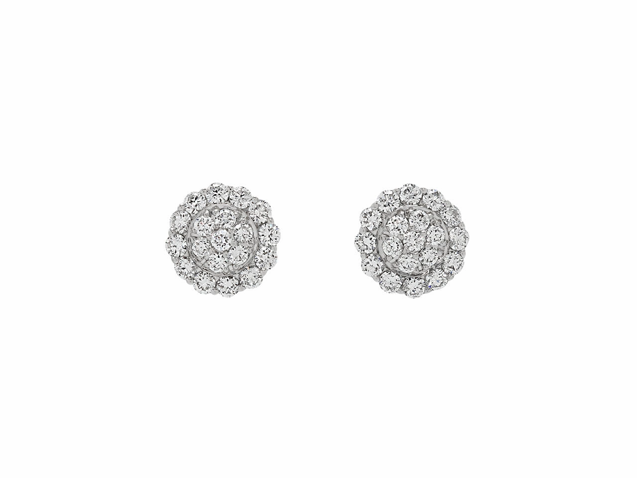 Rhonda Faber Green Diamond Studs in 18K White Gold