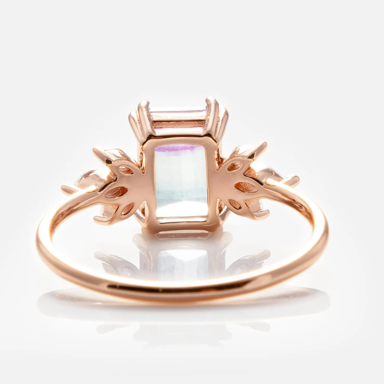 Rose Gold Fluorite Topaz Hazy Dream Ring