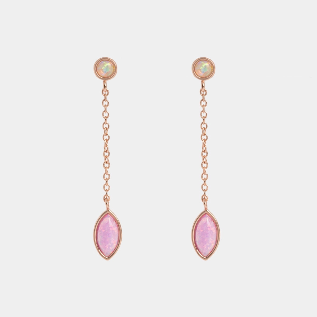 Rose Gold Opal Dew Drop Studs