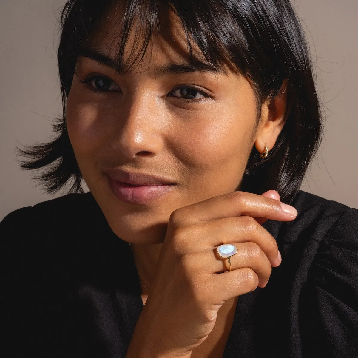Selena Slice Ring in Moonstone