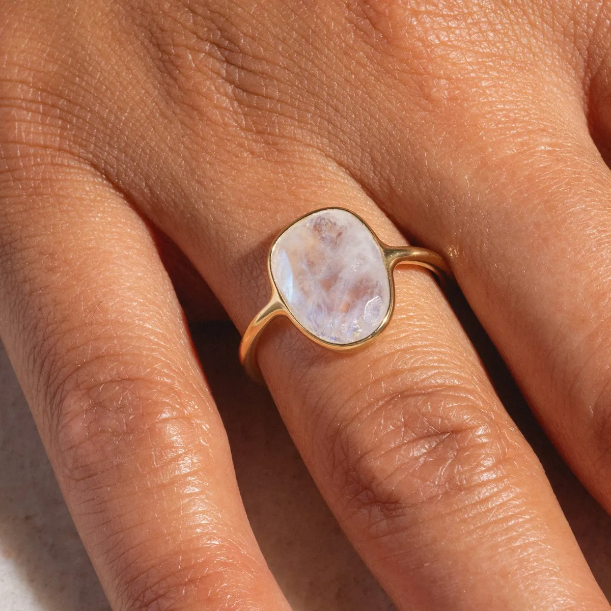 Selena Slice Ring in Moonstone