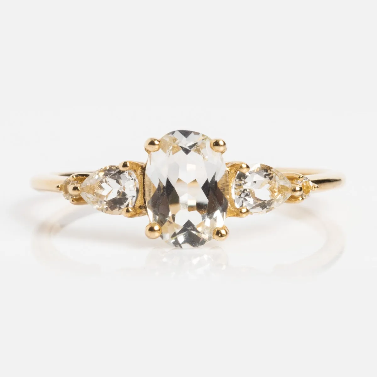 Solid Gold 2025 April Capsule Classic White Topaz Statement Ring