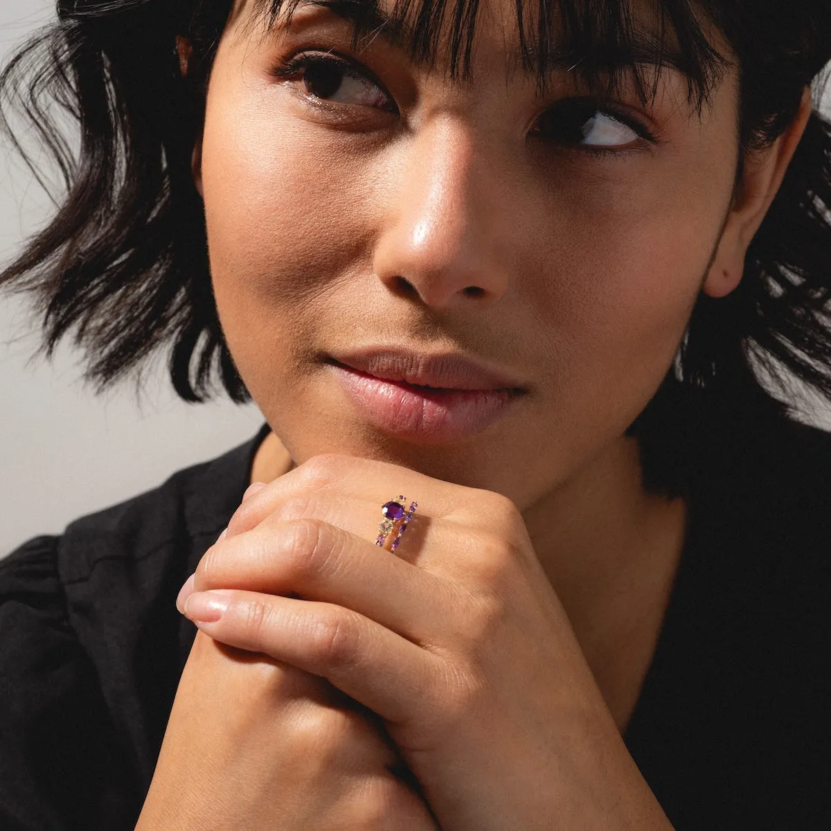 Solid Gold 2025 February Capsule Classic Amethyst Statement Ring