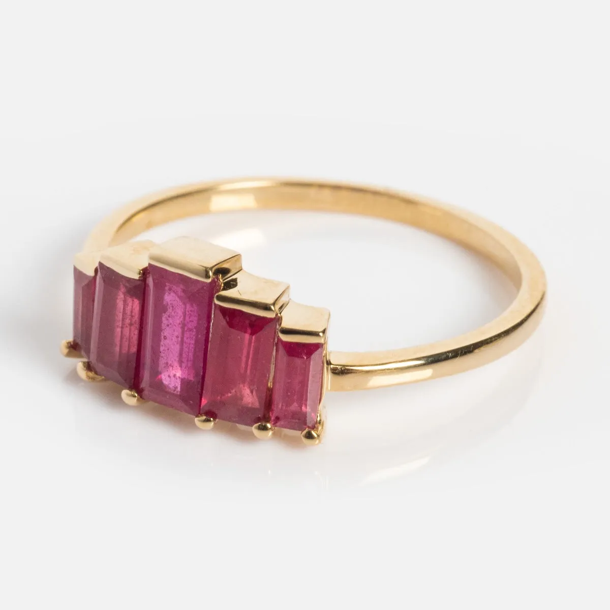 Solid Gold 2025 July Capsule Art Deco Ruby Statement Ring